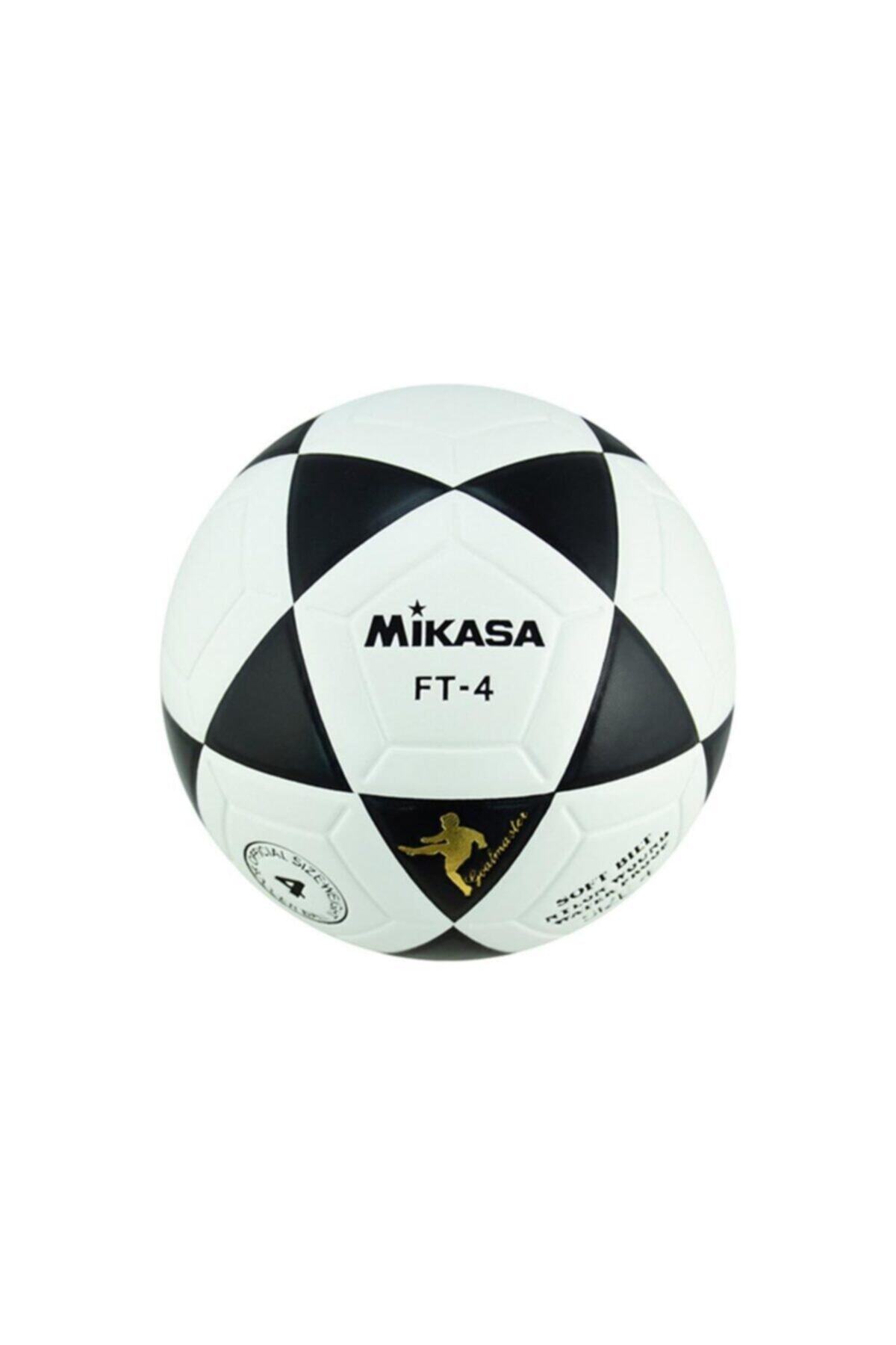 MIKASA Ft-4 Sentetik Deri Su Geçirmez Siyah-beyaz Yapıştırma Futbol Topu No.4