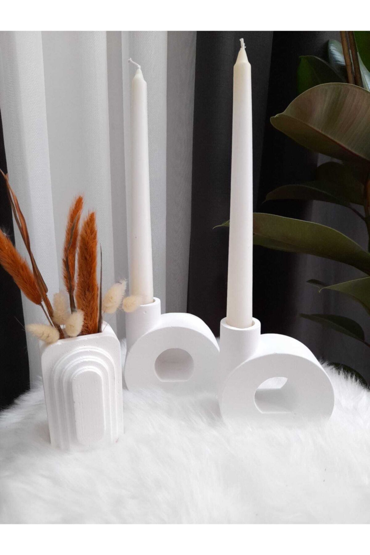 Dudo Baby Dudohome 2'li Şamdan Ve Mini Çiçekli Vazo