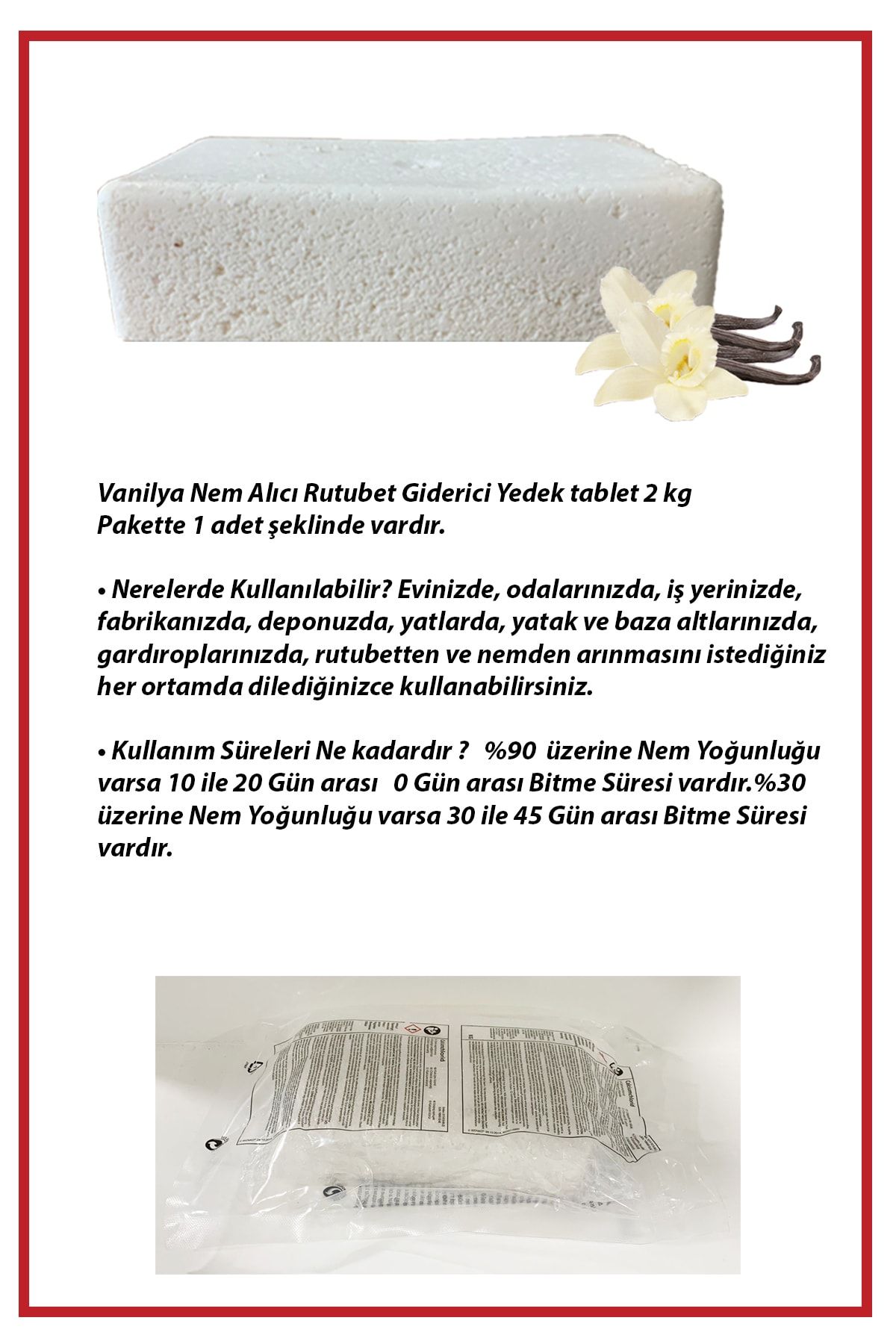 Saban 2 Kg. Nem Alıcı Yedek Tablet Vanilya