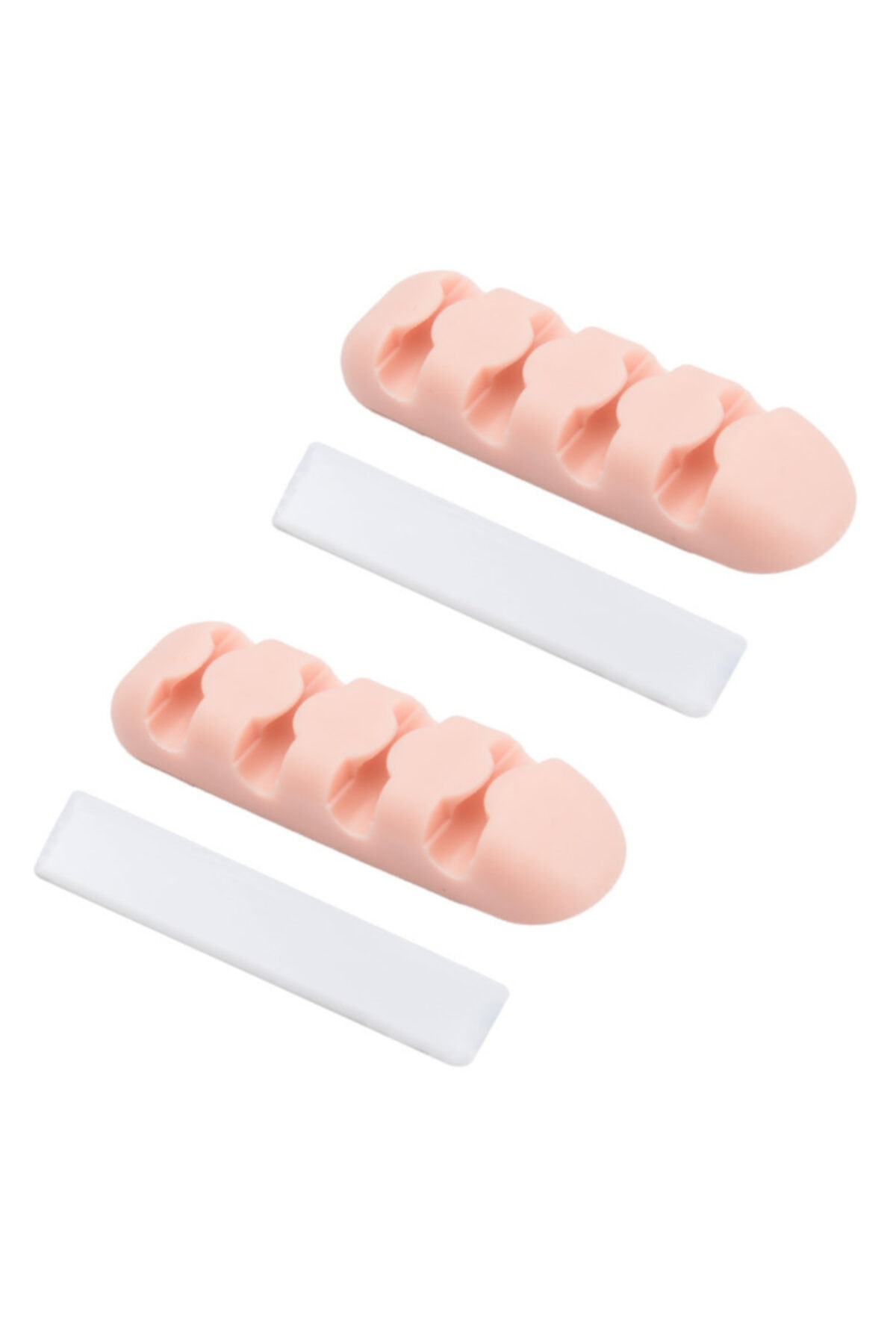 Ally Mobile Kablo Tutucu Masa Kenarı Yapışkanlı 4 Girişli(2adet Set)-pembe
