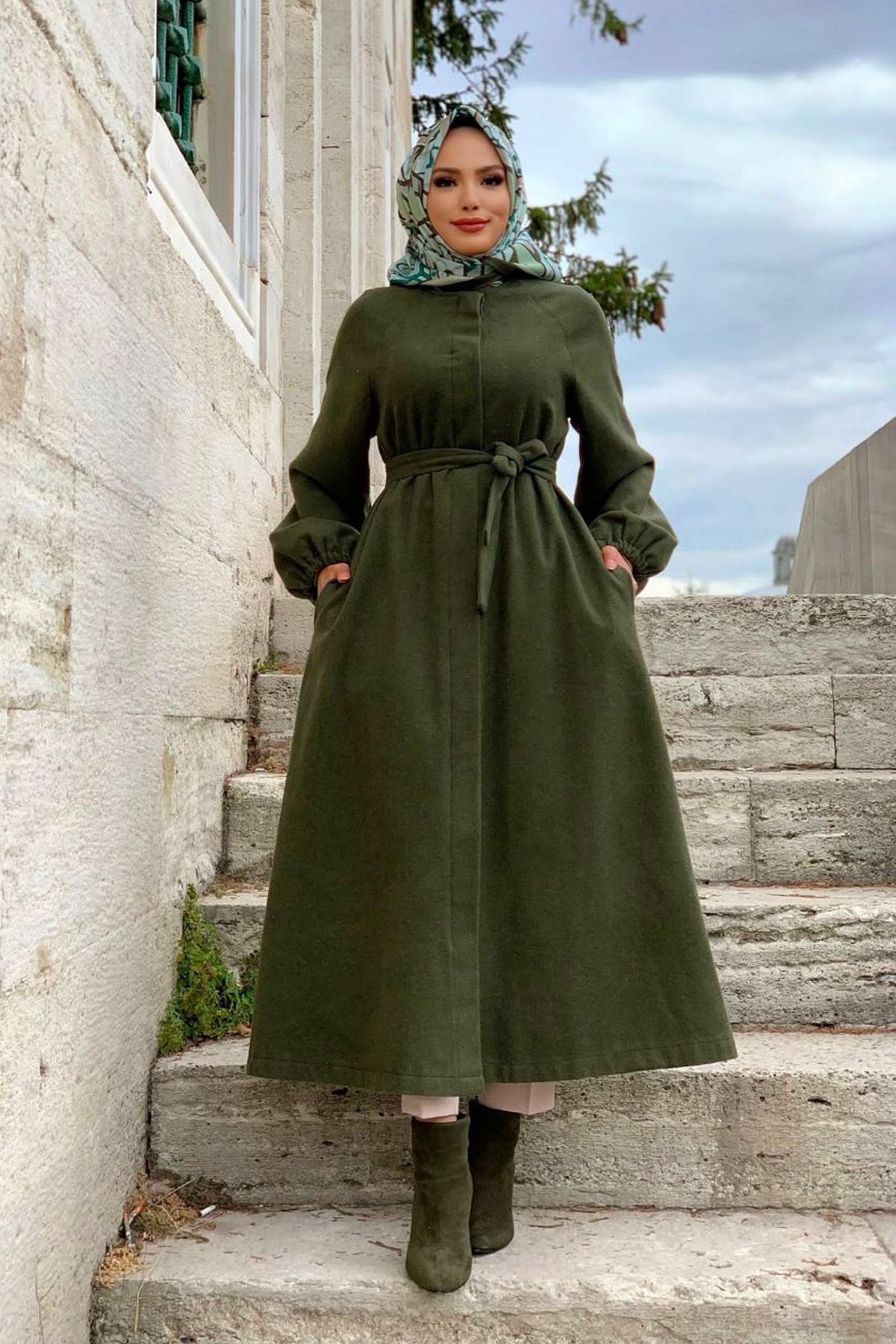 ARAZ TEKSTİL Kaban Yeşil