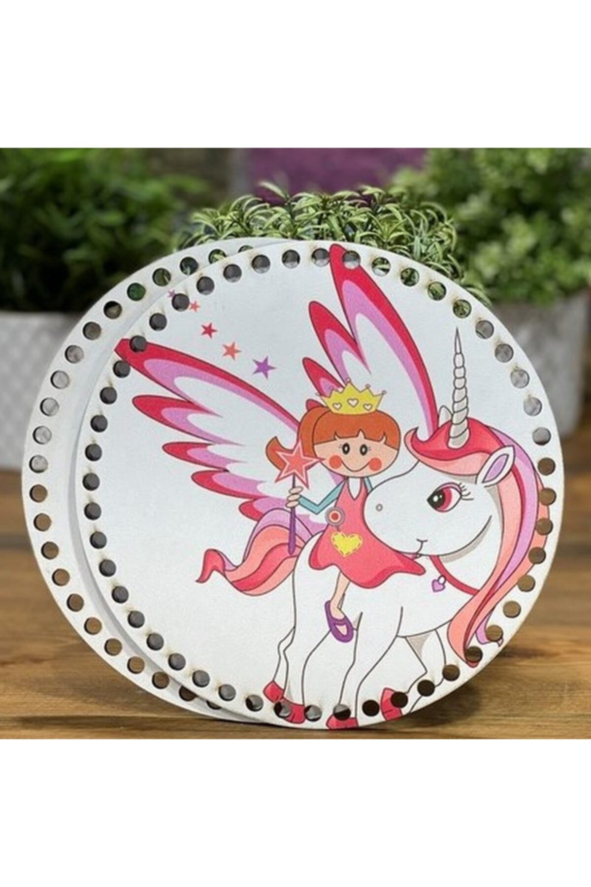 Diva İplik Diva Line Çanta Kenarı Ahşap Baskılı 2'li (çap: 20 Cm) Bck-106