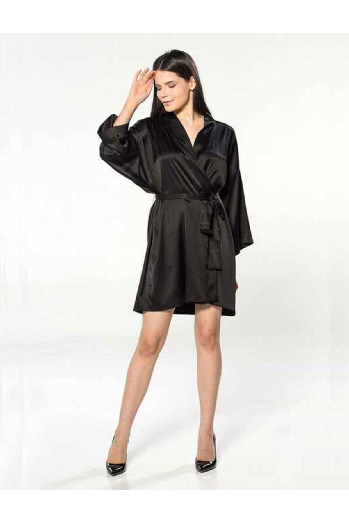 Kaudupul Brıde Kısa Sabahlık Siyah Siyah M