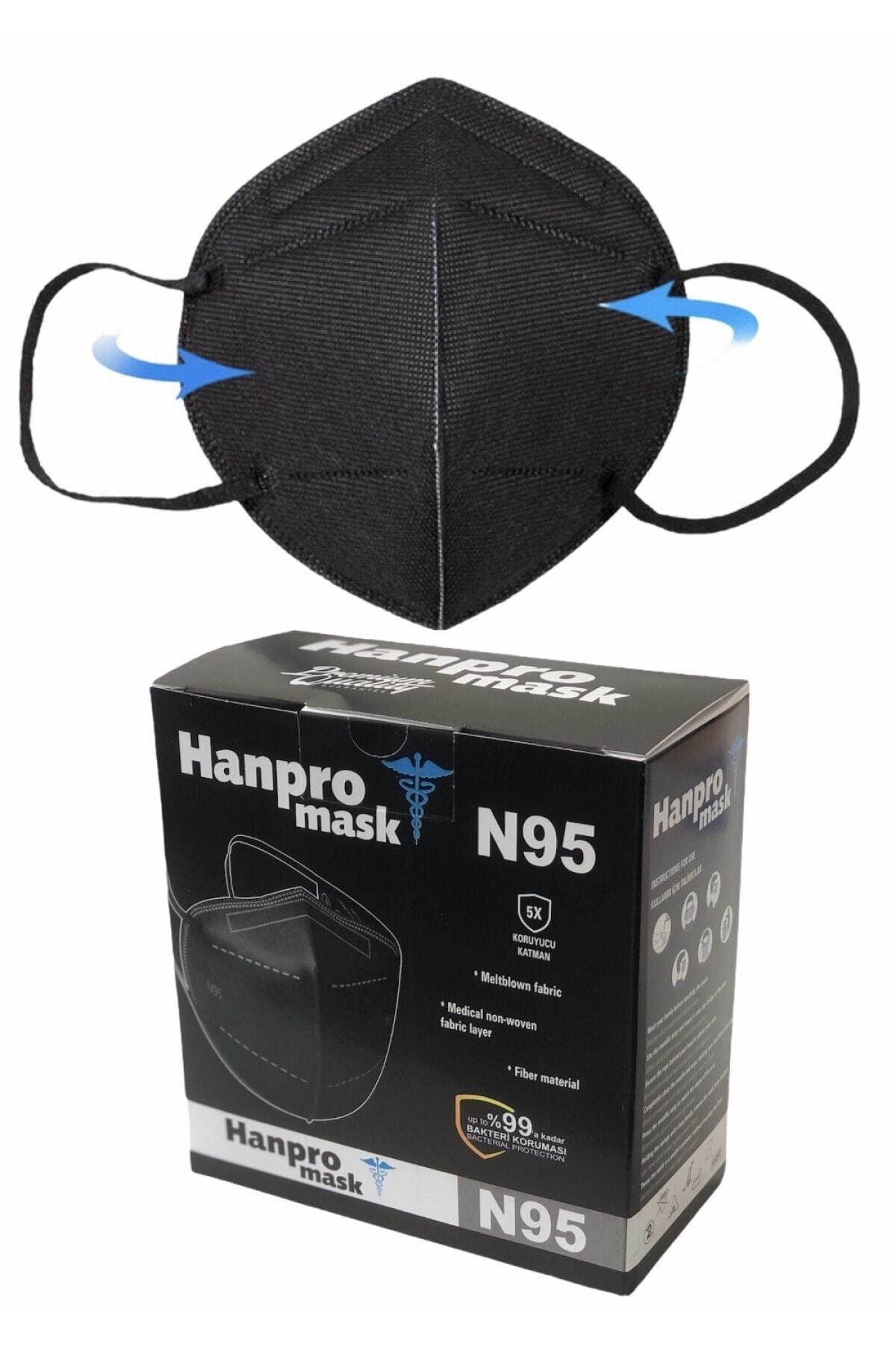 hanmask Siyah N95 Koruyucu Maske 15 Adet