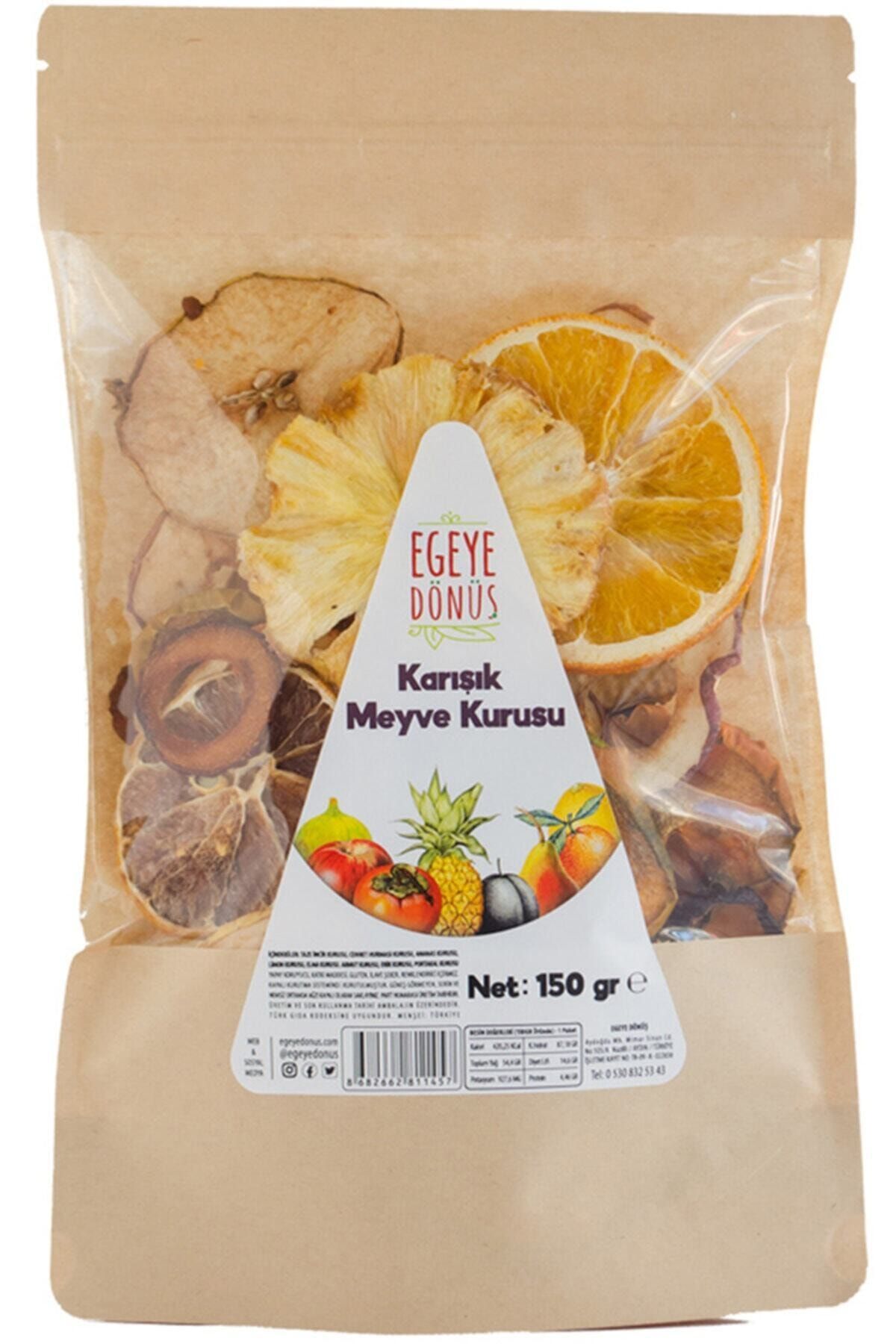 EGEYE DÖNÜŞ Şekersiz Karışık Meyve Kurusu - 150 Gr. (8 ÇEŞİT MEYVE KURUSU KARIŞIMI İLE OLUŞTURULMUŞTUR)