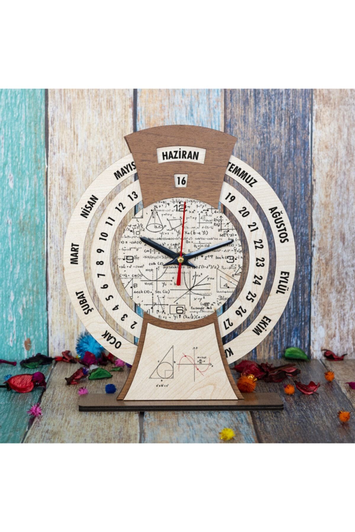 PERA LAZER KESİM 1188 Matematik Ogretmenine Hediye Sonsuz Takvimli Saat