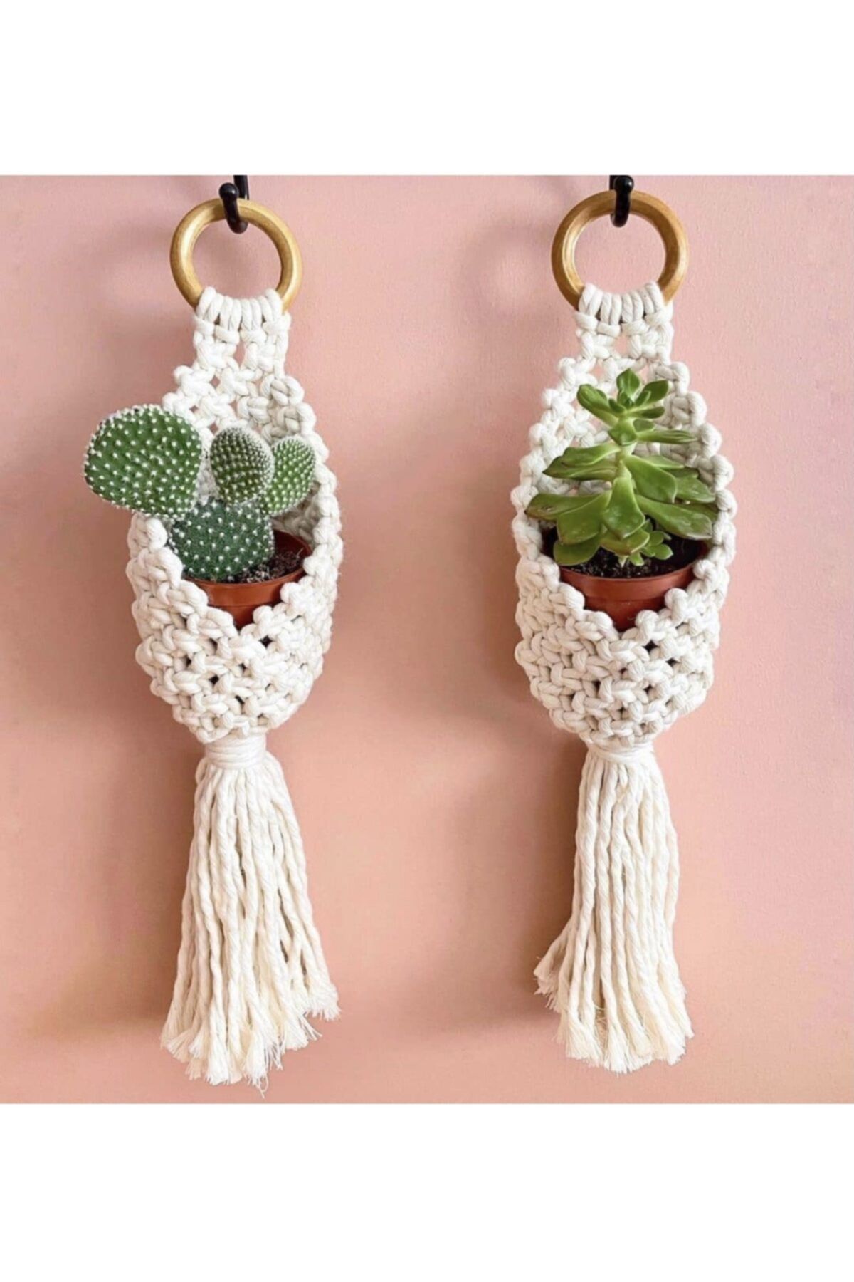 hobittu Mini Makrome Saksılık / Kaktüslük (1 Adet)