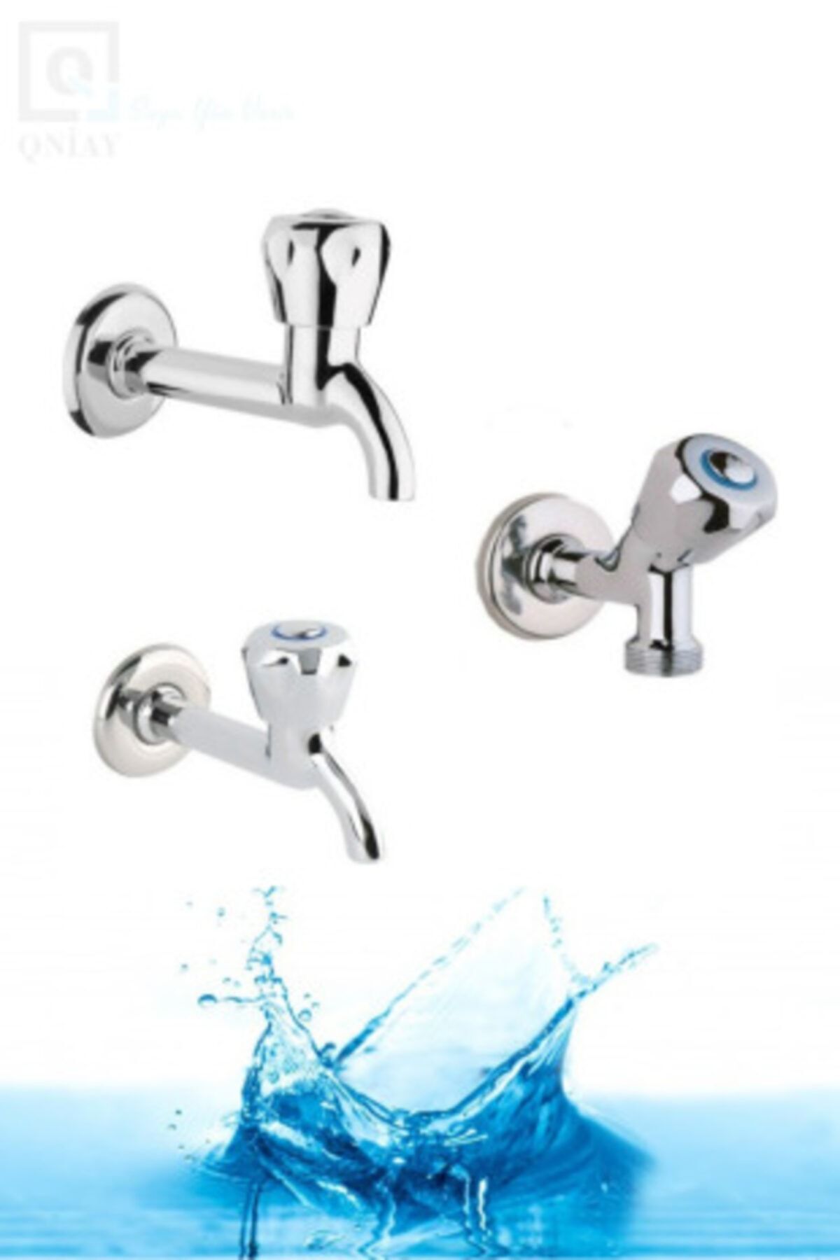 QNİAY Topbaş Uzun + Kısa + Çamaşır Musluğu St400