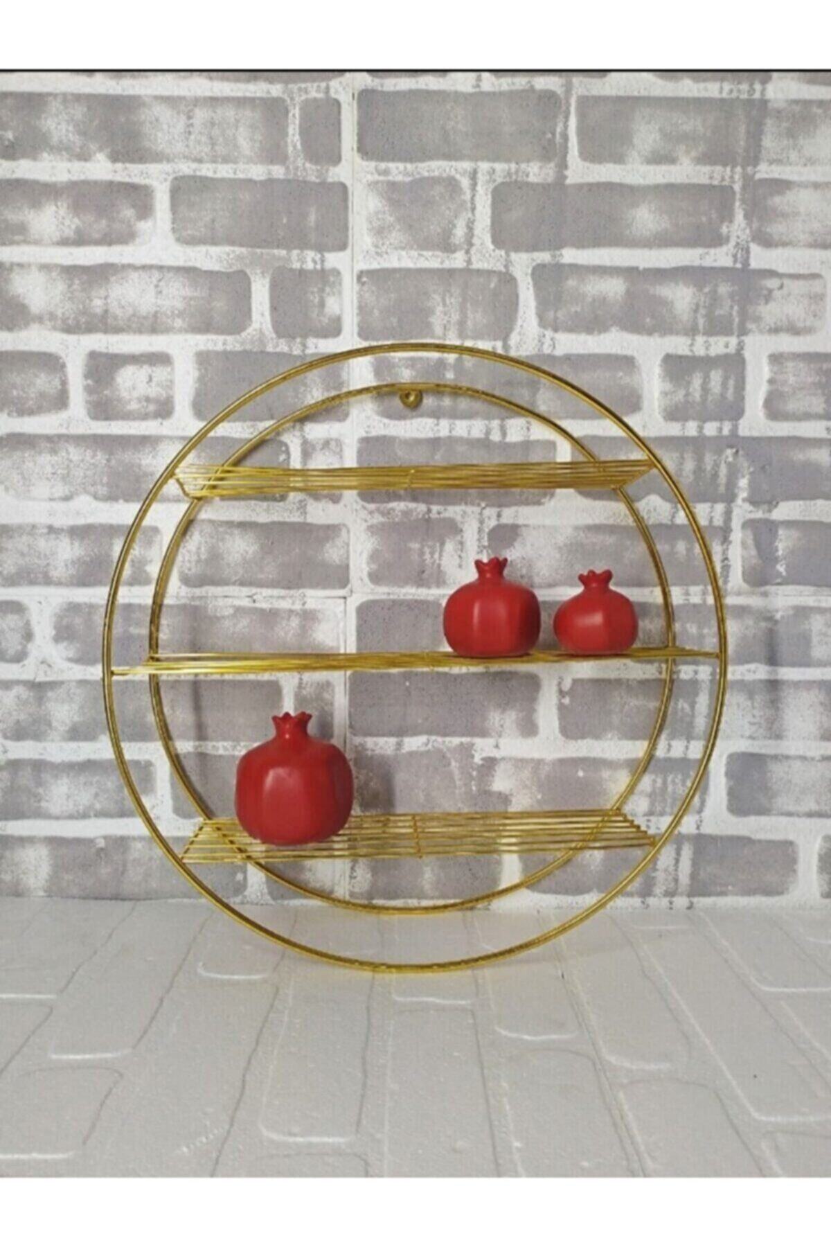 ConceptHouse 56 Gold Dekoratif Yuvarlak Raf