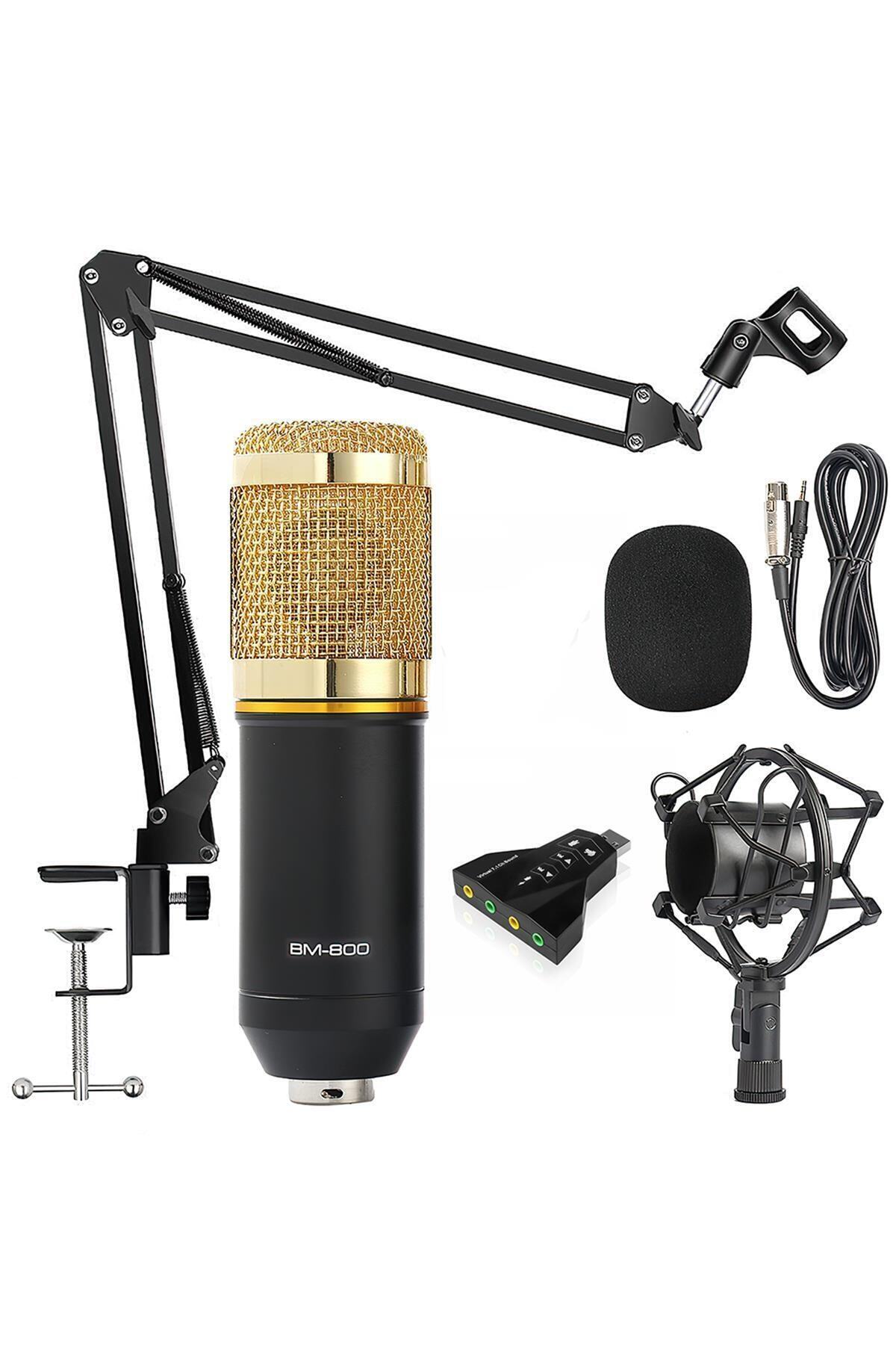Zerx Bm800 Profesyonel Stüdyo Youtuber Kayıt Mikrofonu + Stand + Ses Kartı
