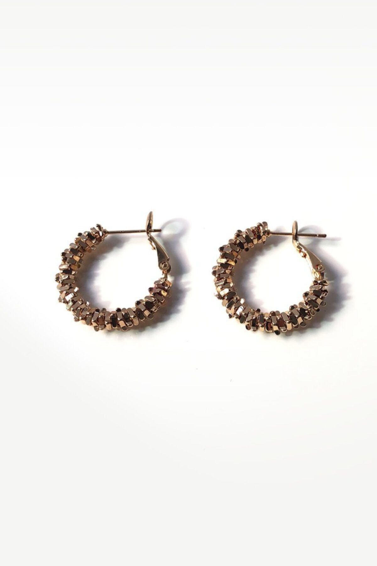 Teen Jewellry Tırtıklı Küçük Çelik Gold Halka Küpe
