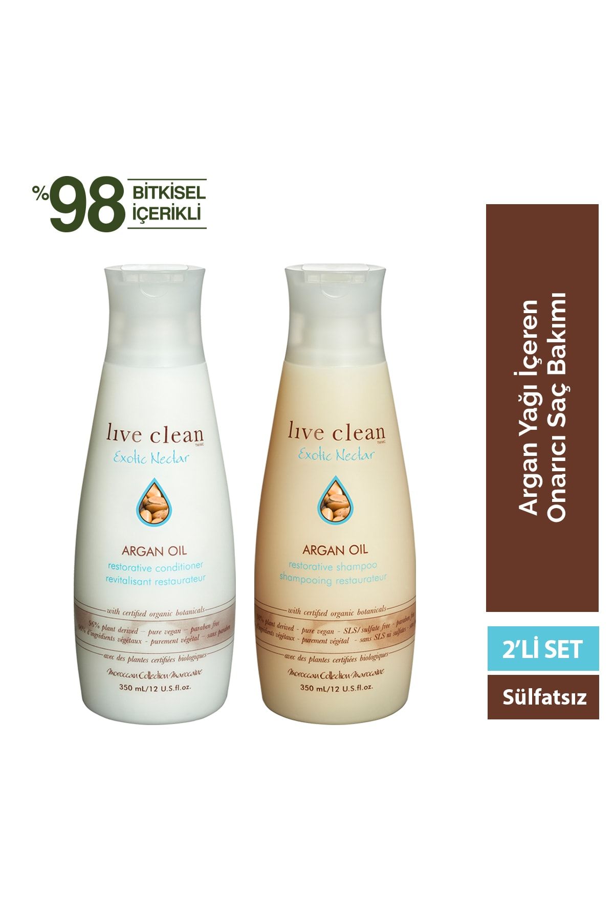 LIVE CLEAN Argan Oıl Onarıcı Şampuan & Saç Kremi Set