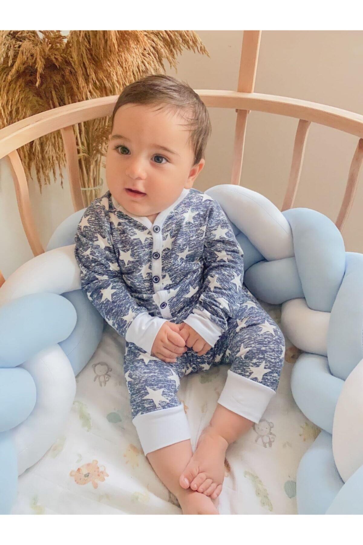 GÖKÇECİK TEKSTİL Bebek Unisex Lacivert Yıldızlı Uyku Tulumu