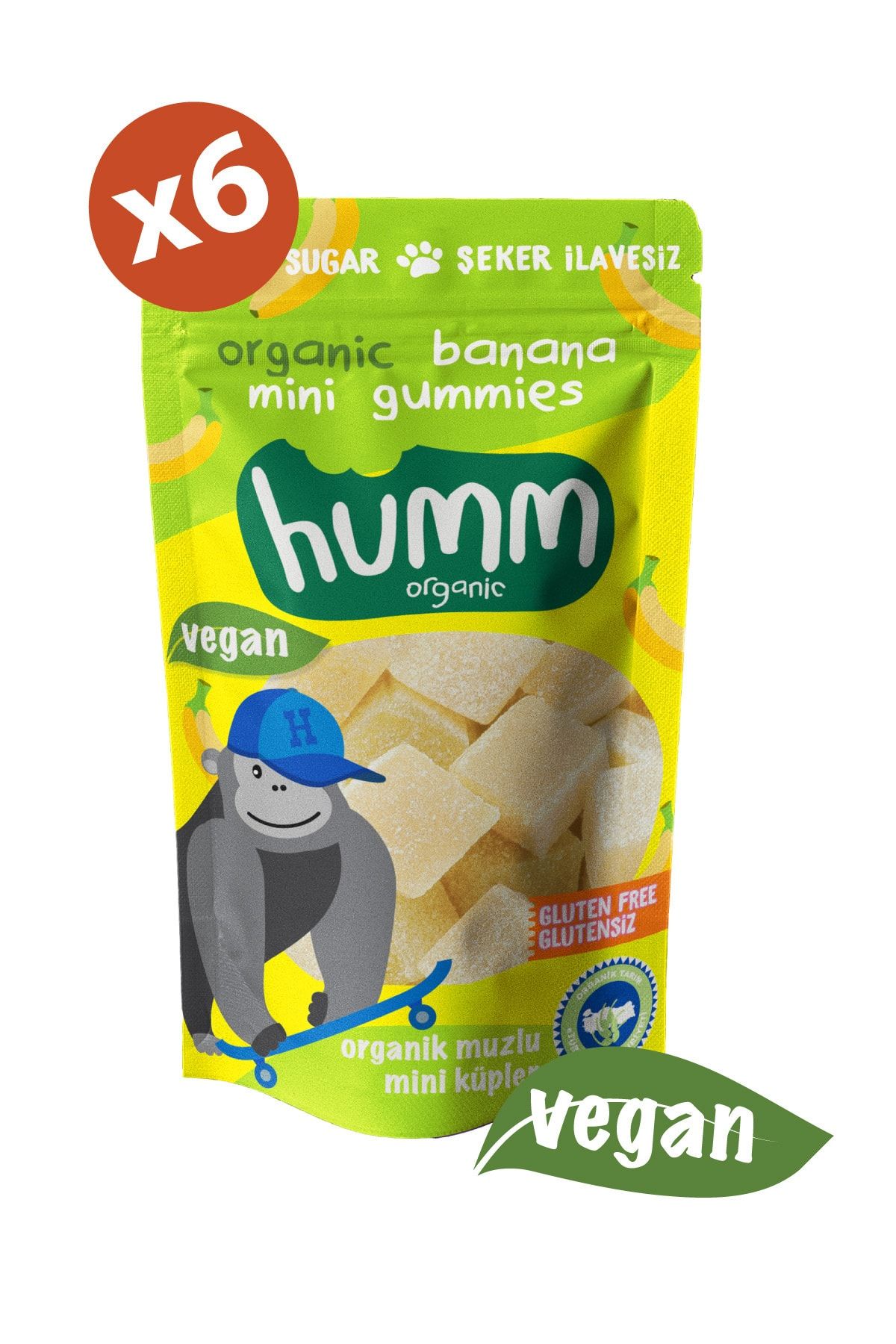 Humm Organic Organik Glutensiz Vegan Muzlu Mini Küpler 30g x 6 Adet
