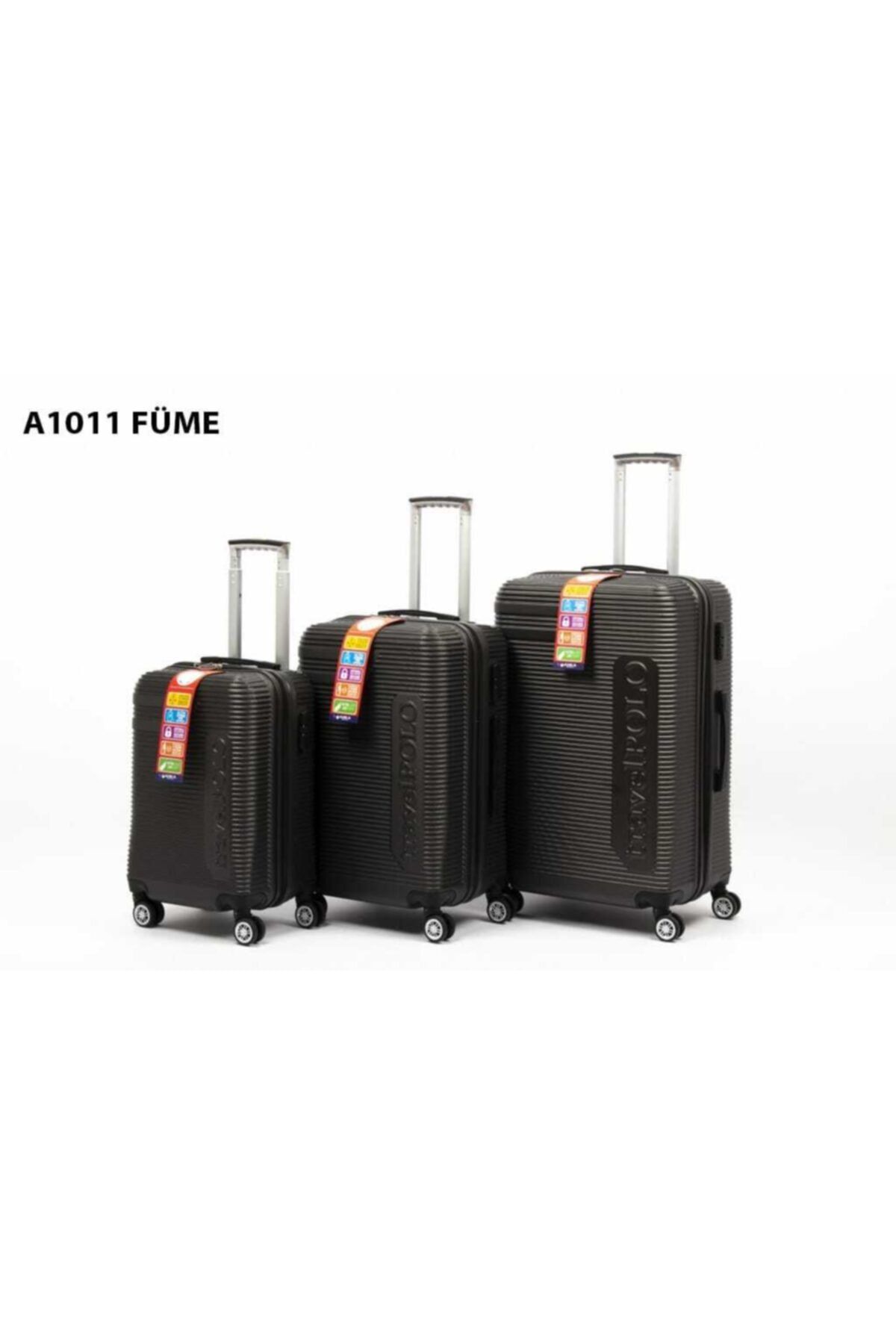 Travel POLO (a1011) Siyah Unisex 3'lü Valiz Seti