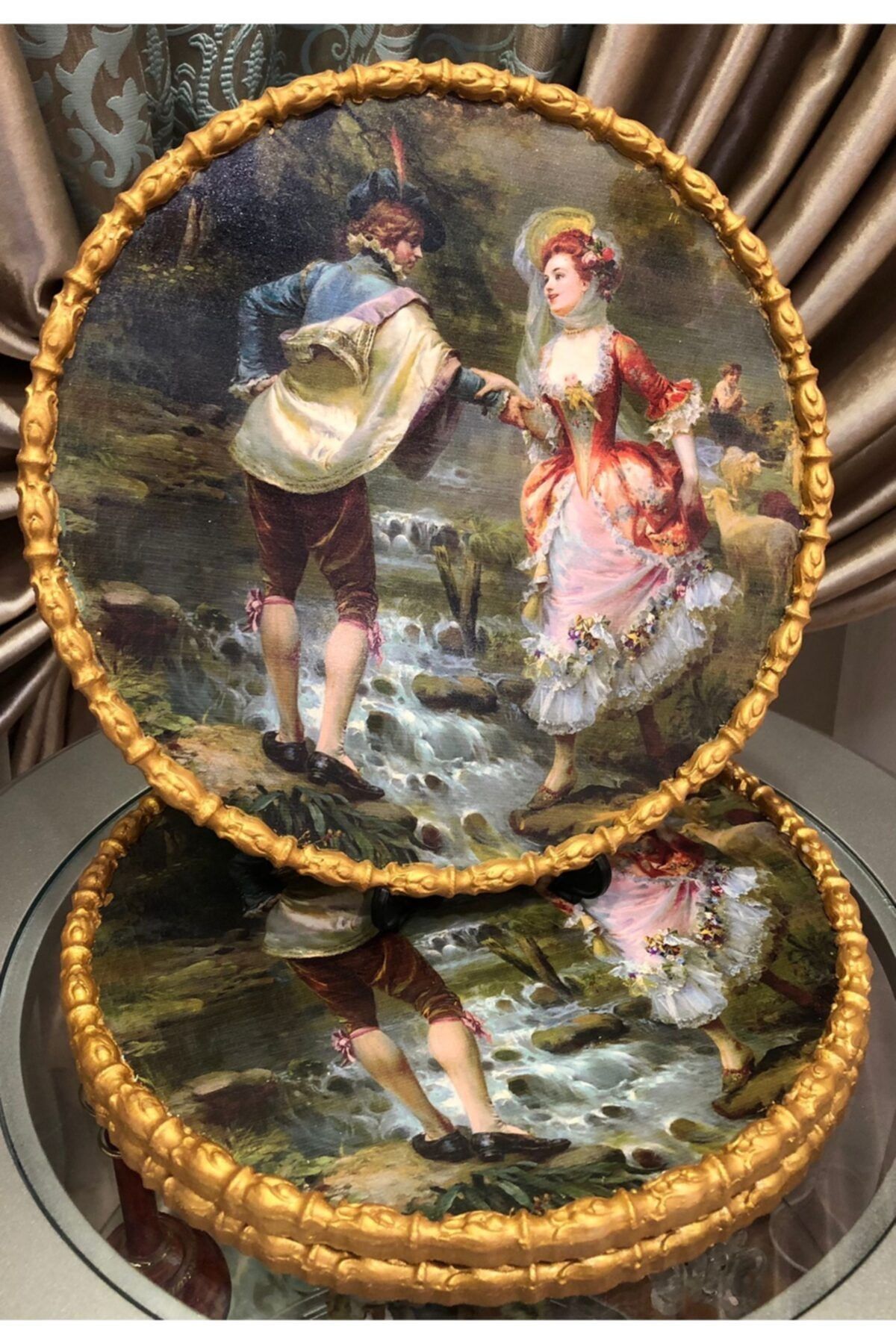 GaleriaHome Dekoratif Romeo&juliet Ahşap Sunum Tepsi 28cm