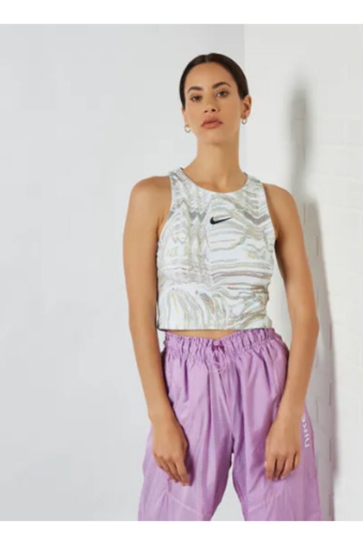 Nike W Nsw Tank Aop Prnt Beyaz Spor Atlet Dj4126-100