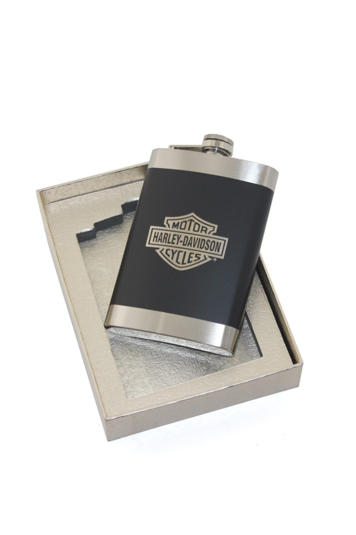 sendealgelsin Harley Davidson 9 Oz Paslanmaz Içki Matarası Hediyelik Kutusunda