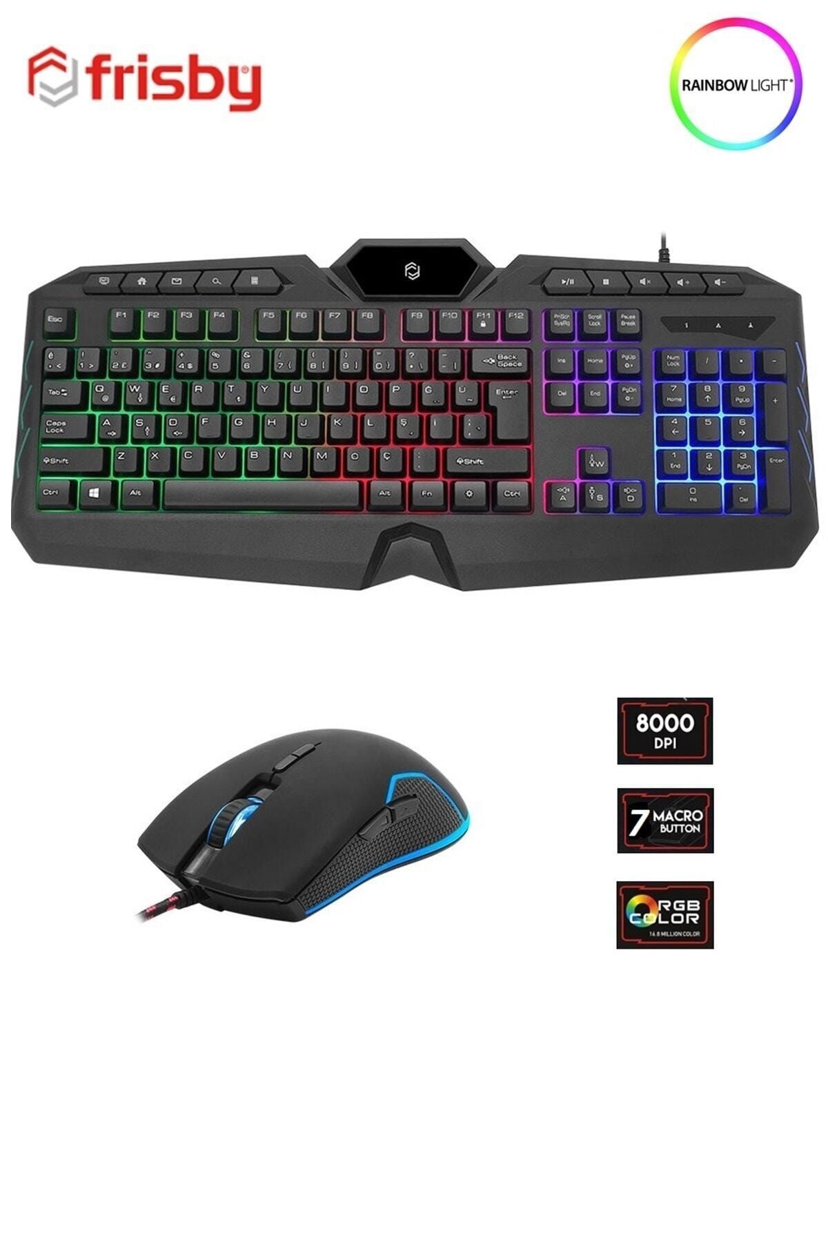 FRISBY Fk-4865qu 8000 Dpı Mouse Su Geçirmez Anti Ghosting Klavye Pro Gaming Oyuncu Klavye Mouse Seti