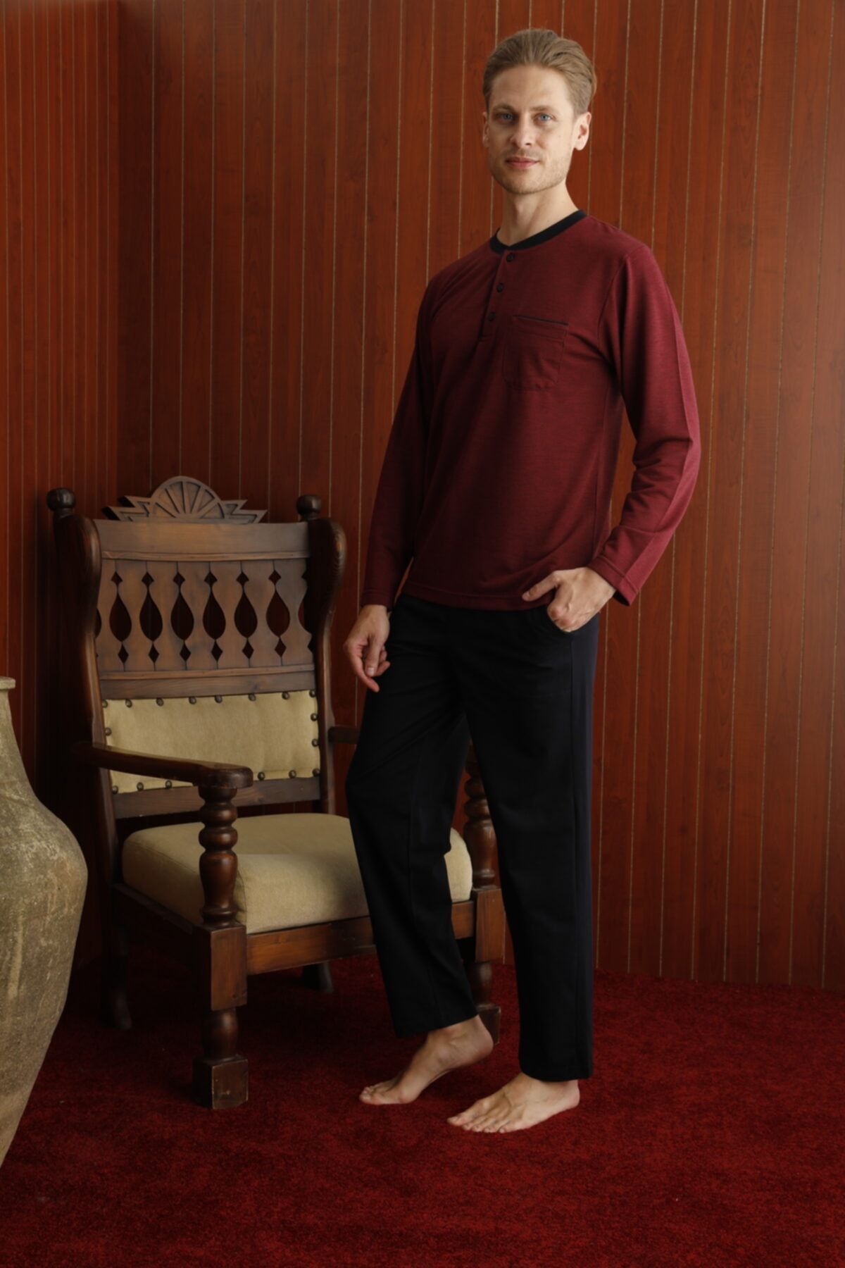 KLY Erkek Büyük Beden Pamuk Penye Pijama