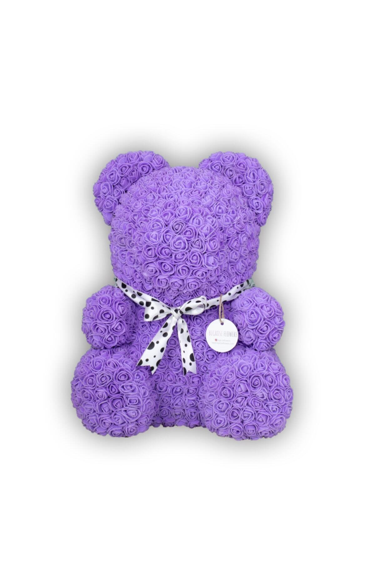 Bigrose Flowers Teddy Roses Bear Luxury Sevgiliye Hediye Lila Güllü Ayıcık