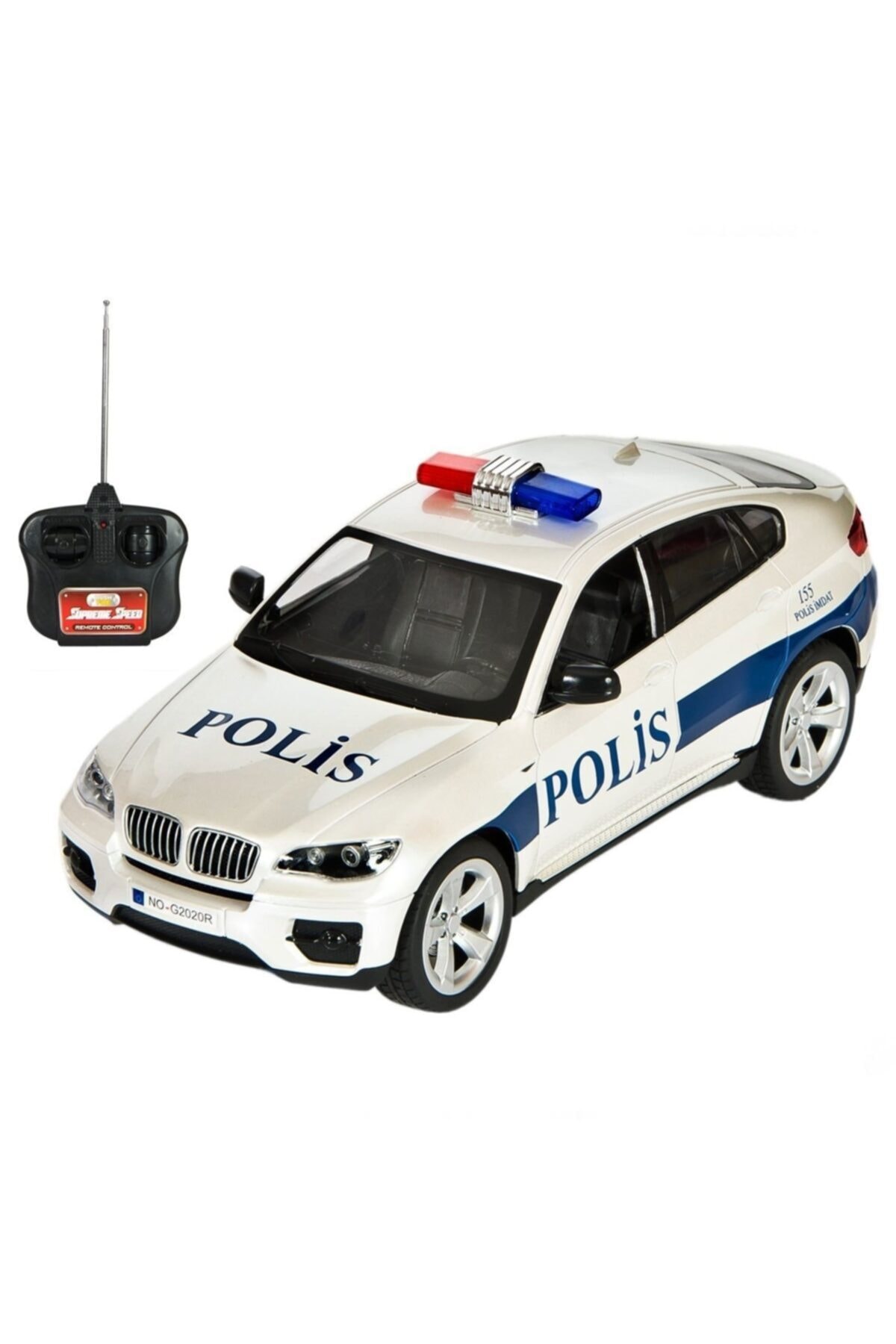 Asya 1:18 Ölçekli Full Fonksiyon Şarjlı Batarya Uzaktan Kumandalı Polis Arabası Otomobil 155