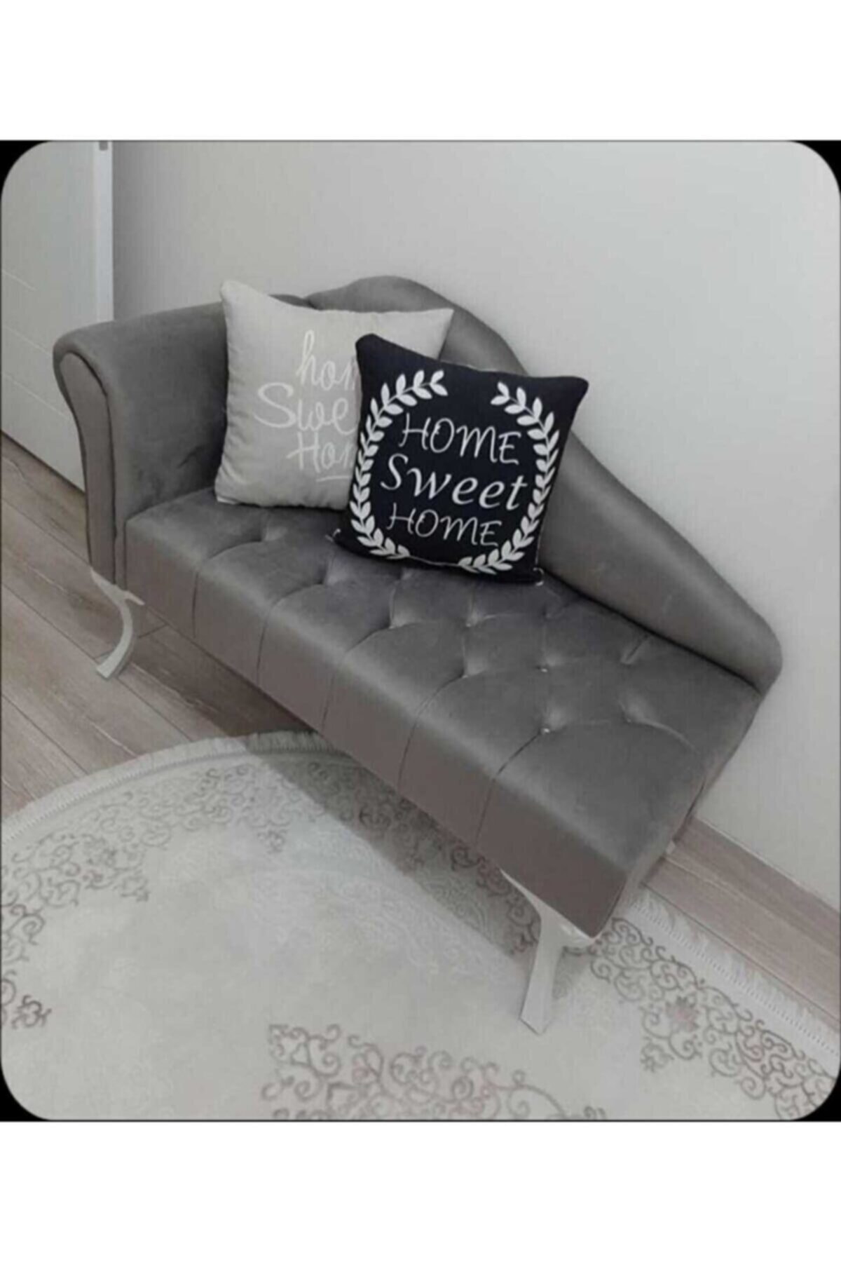Sepetten Evine Gri Yeni Nesil Köşe Koltuğu Josefin Bench Puf