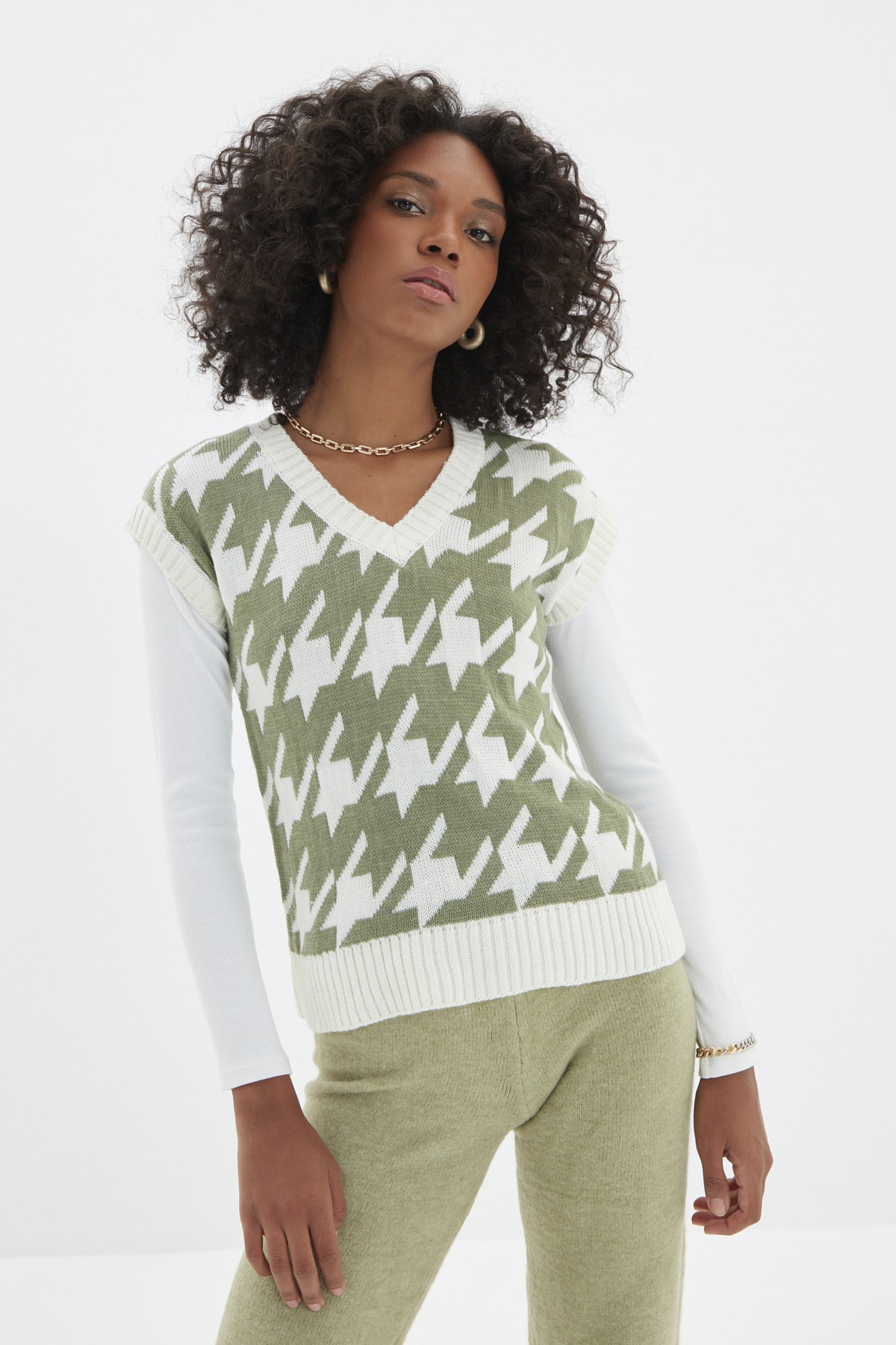 TRENDYOLMİLLA Mint Jakarlı Triko Süveter TWOAW22SV0111