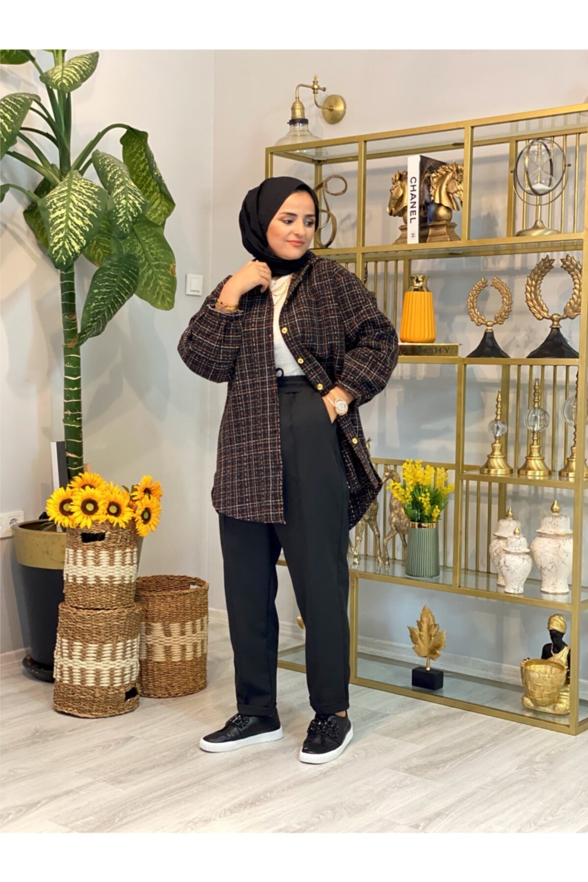 ASEL FASHİON Chanel Siyah Gömlekli Ikili Takım