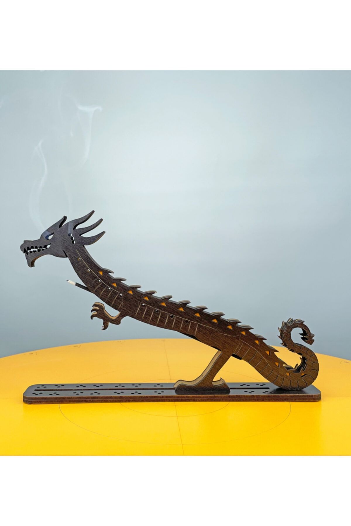 Wooden Machine Dekoratif Ahşap Tütsülük - Gözlerinden Duman Çıkan Ejderha Biblolu