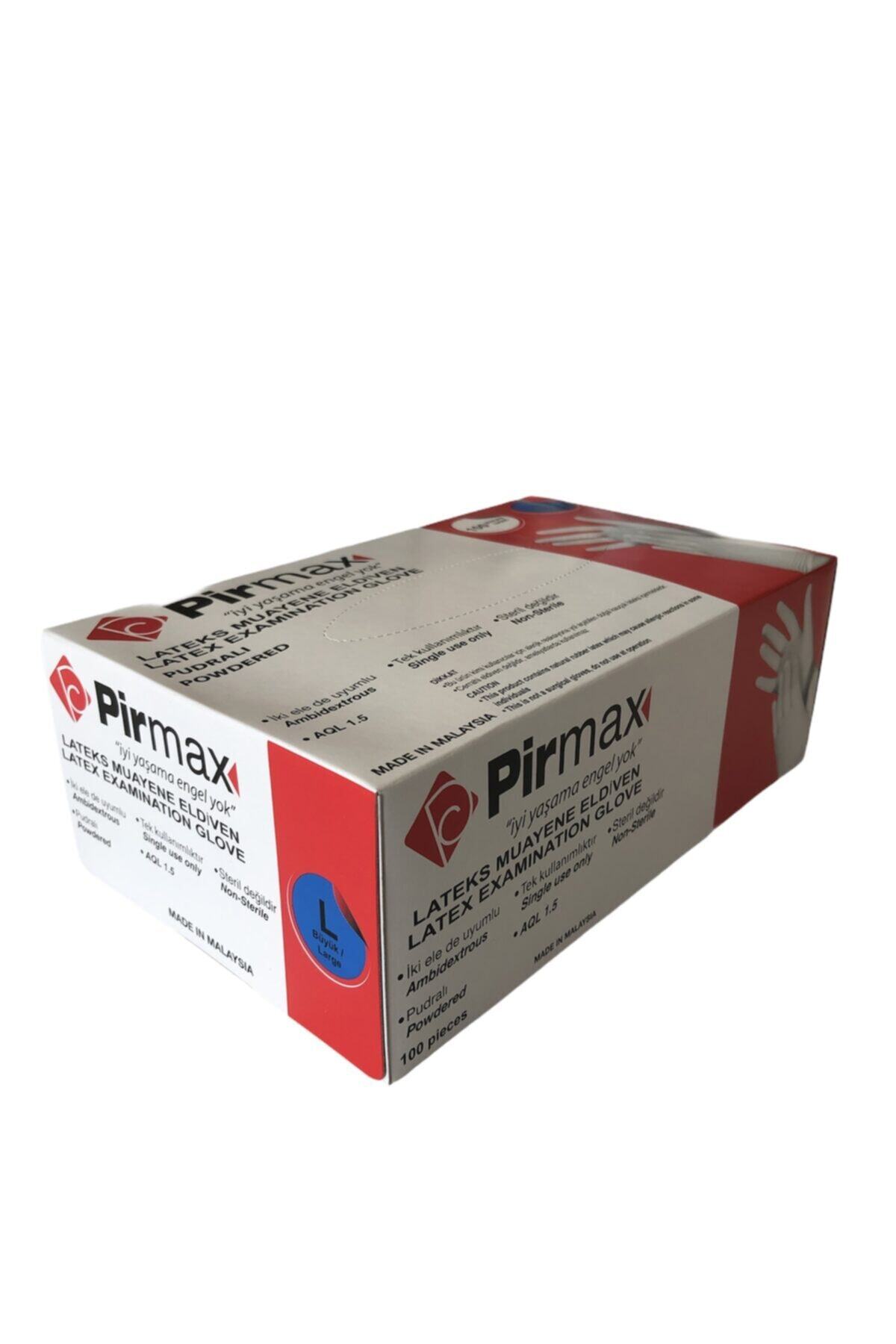Pirmax Pudralı Lateks L Beden Muayene Eldiveni