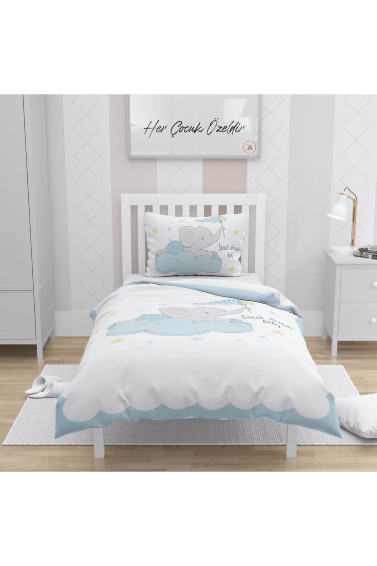 Çekirdek Home Maceracı Gri Fil Çocuk Nevresim Takımı Pamuk Saten