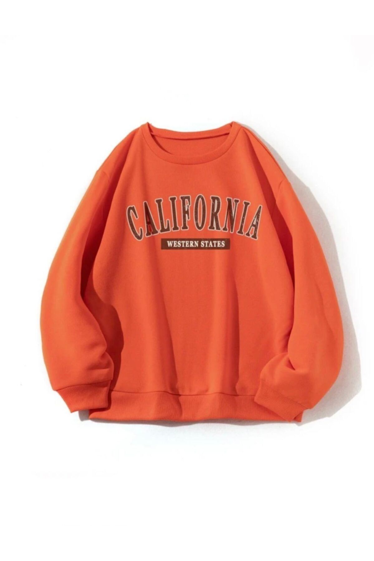 K&H TWENTYONE Kadın Kiremit Calıfornıa Baskılı Oversize Sweatshirt