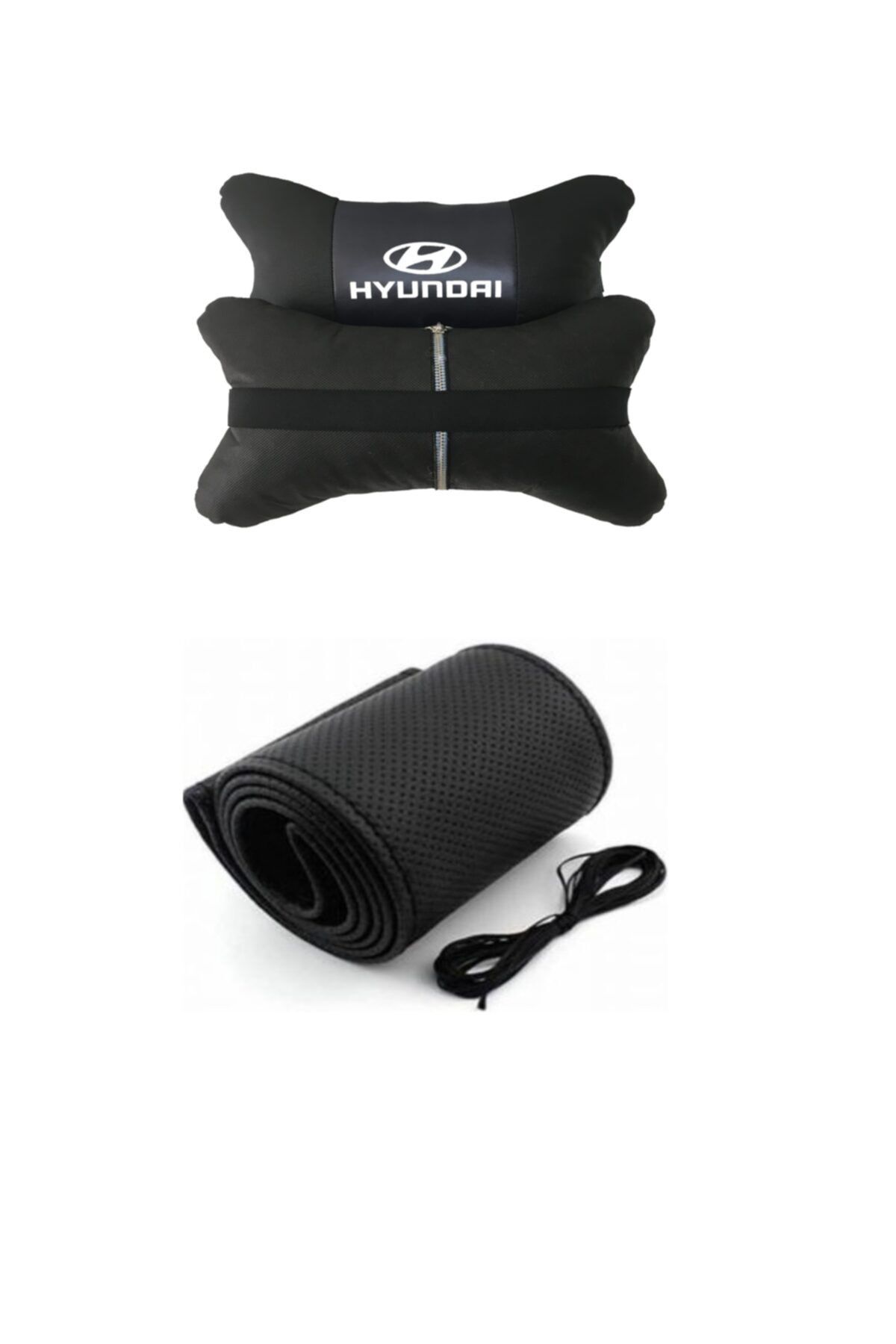 AYAZGURUP Hyundai Excel Dikmeli Direksiyon Kılıfı Ve 5d Ortopedik Boyun Yastığı (2 Li Set)
