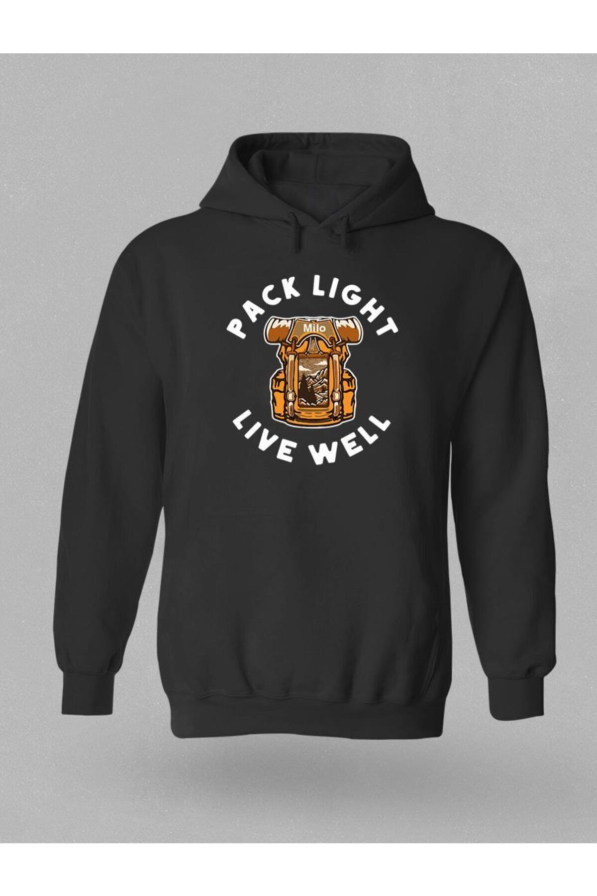 Milo Of Climbing Batta Kamp Temalı Baskılı Kapşonlu Hoodie - B