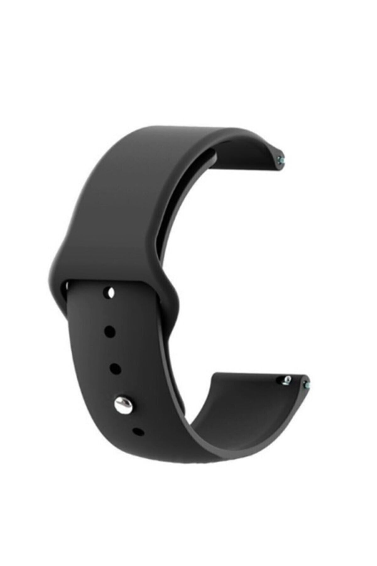 Tagomoon Amazfit Gtr 47mm Akıllı Saat Ile Uyumlu Yumuşak Dokulu Siyah Silikon Kordon Kayış