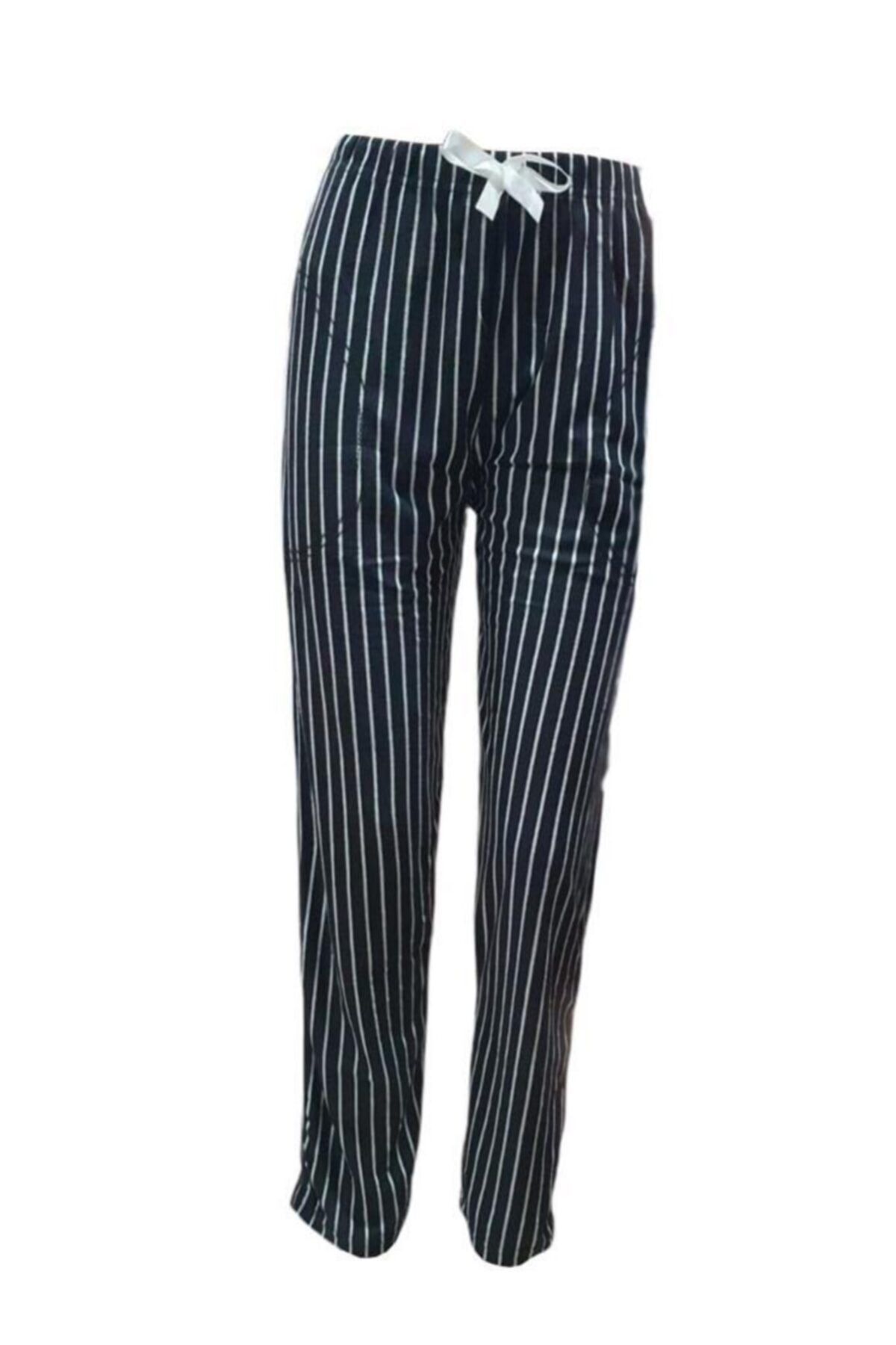 Ciciten 2133 Çizgili Desen Tek Alt Süet  kadın Pijama