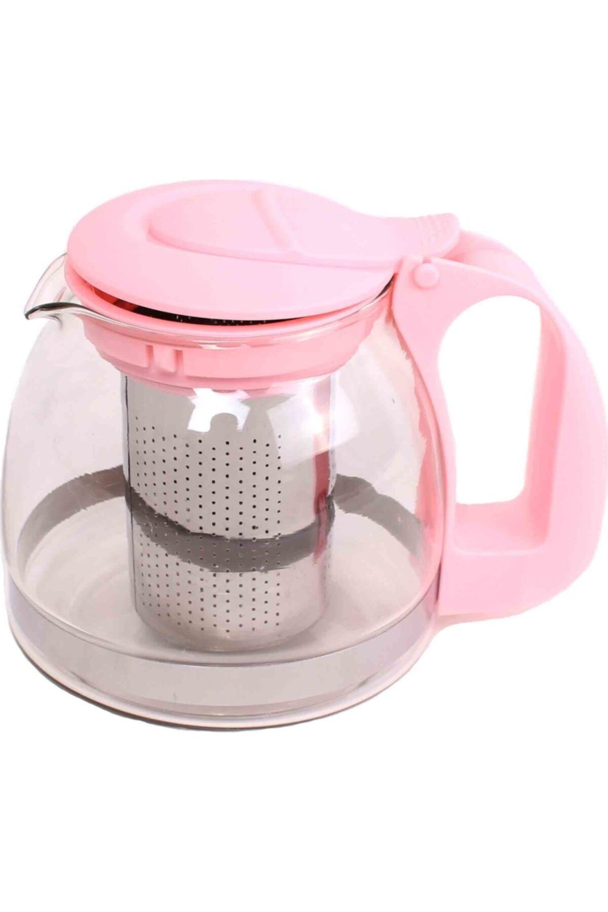 Paçi 700 ml Süzgeçli Cam Demlik Üstü Pembe