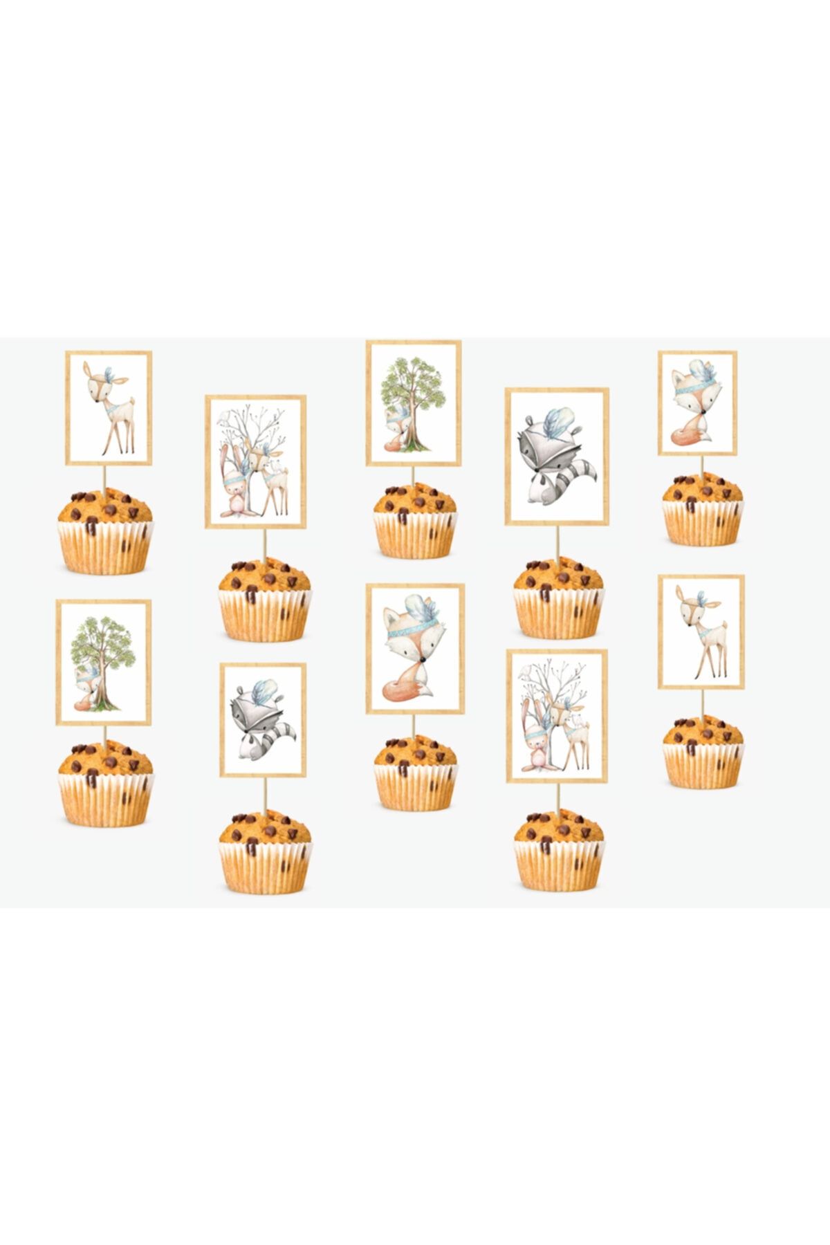 Özkarataş Parti Süs Bambi Temalı 10'lu Figürlü Pasta Kürdan Seti