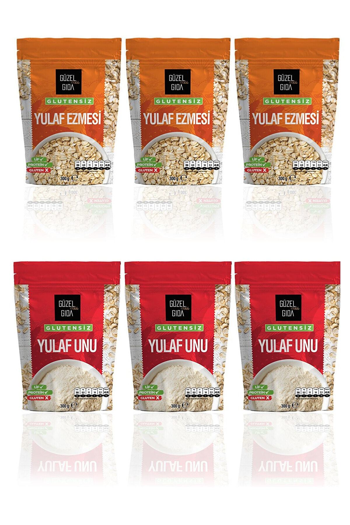 Güzel Gıda Glutensiz Yulaf Ezmesi 300 Gr X 3 - Glutensiz Yulaf Unu 300 Gr X 3