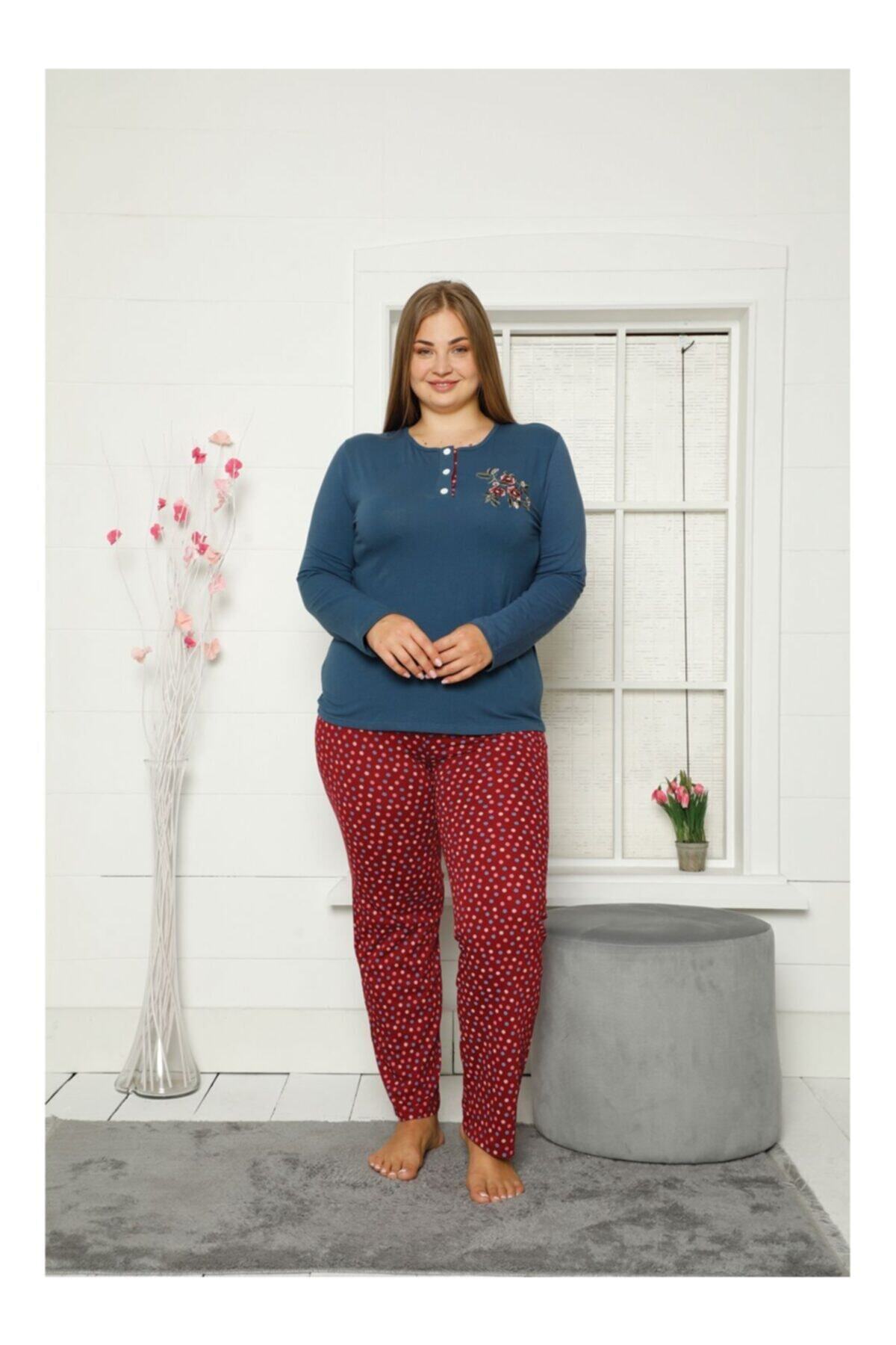 moda orsima Büyük Beden Bayan Pijama Takım