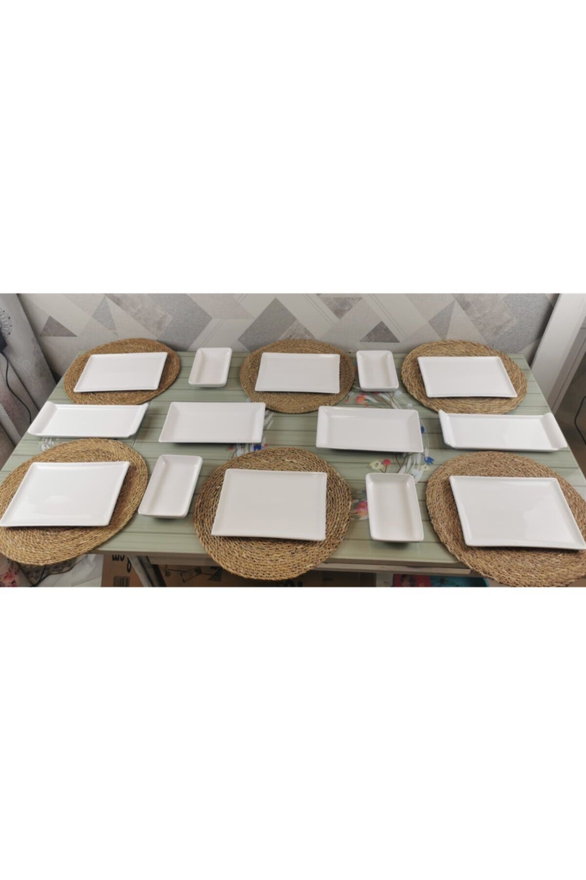 kitchen sense 14 Parça Dikdörtgen Kahvaltı Seti Takımı