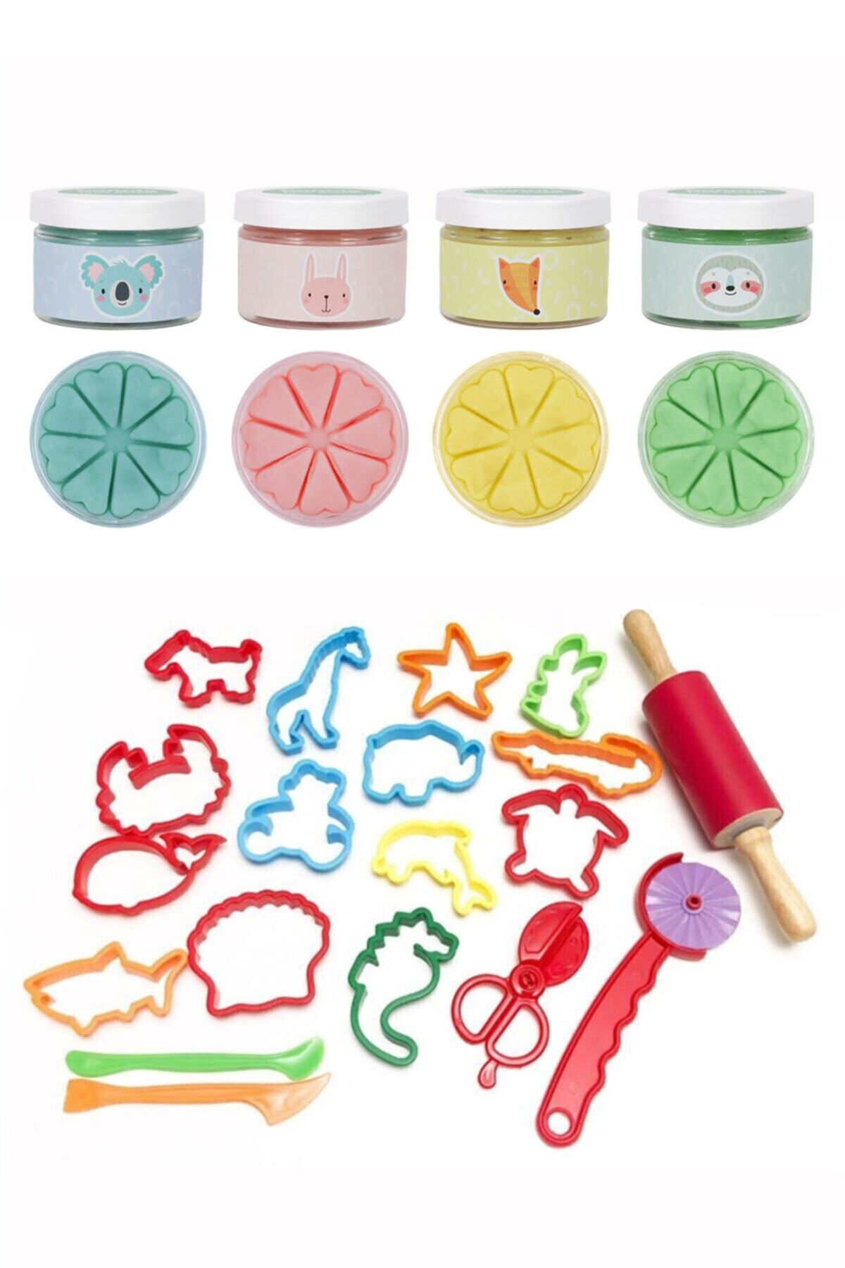 Bonnie Play Dough Doğal Oyun Hamuru 19 Parça Pastel Set 4x150gr Bon-temel