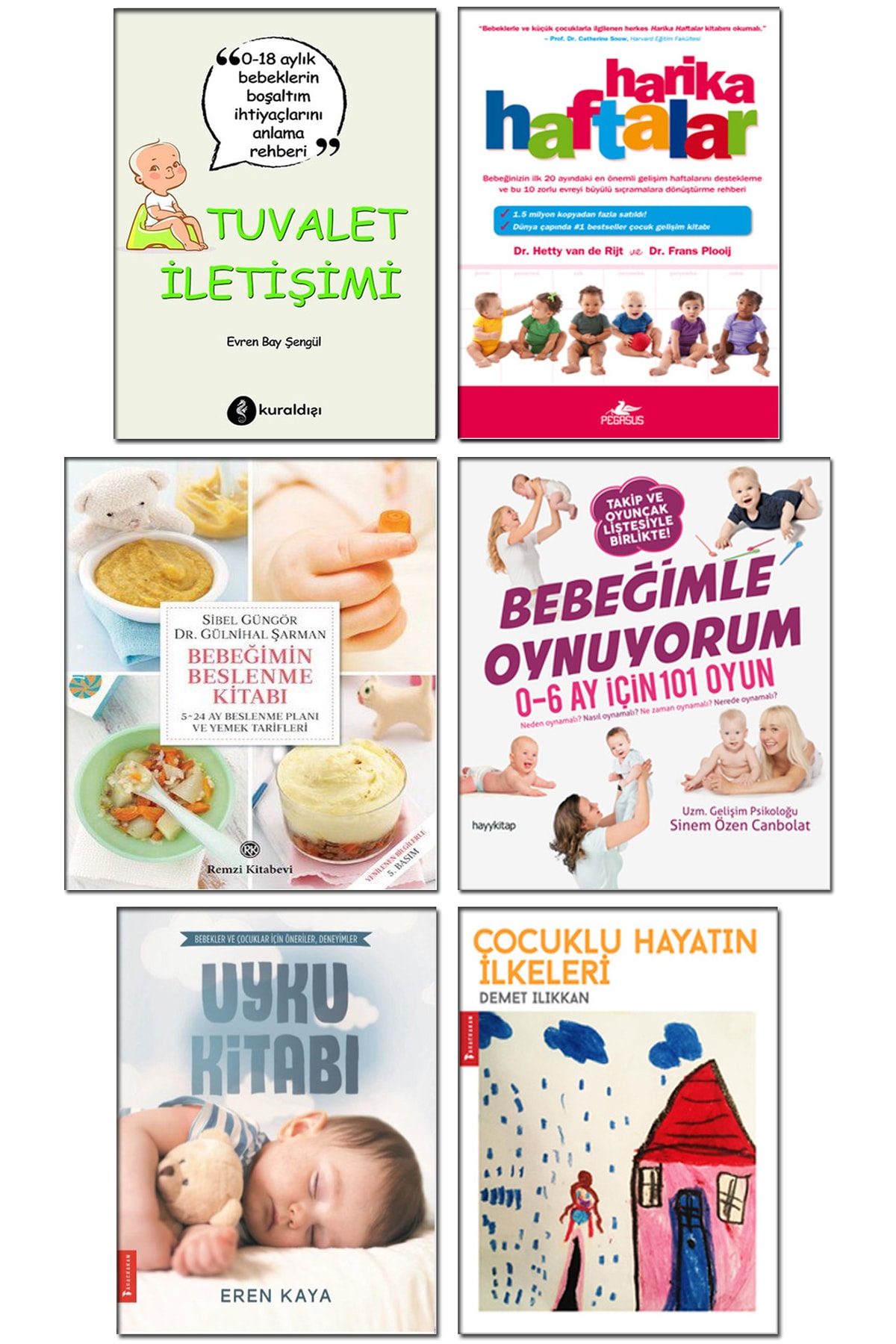 Betonsu Tasarım Tuvalet Iletişimi + Harika Haftalar + Bebeğimin Beslenme Kitabı + Bebeğimle Oynuyorum + Uyku Kitabı