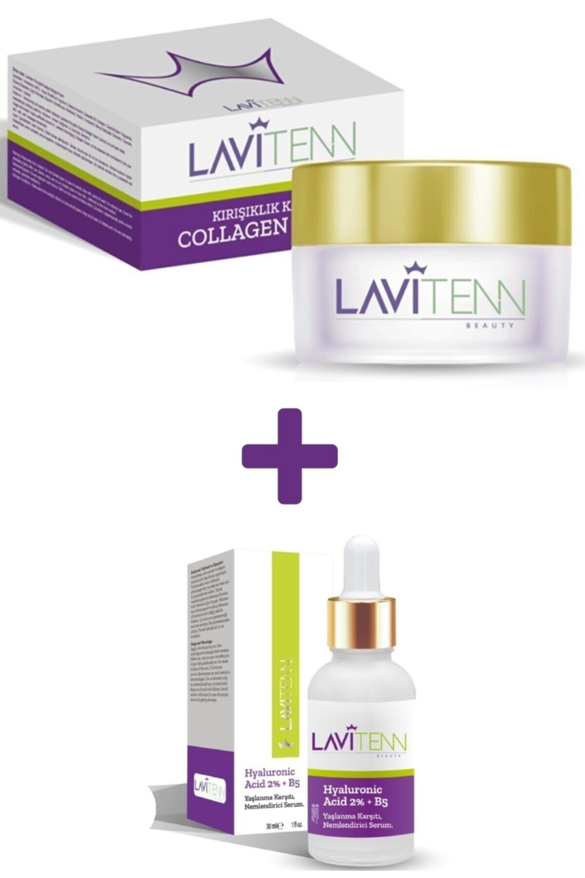 lavitenn Kırışıklık Karşıtı Collagen Krem Ve Yaşlanma Karşıtı Hyarülonik Asit Serum - Ikili Set