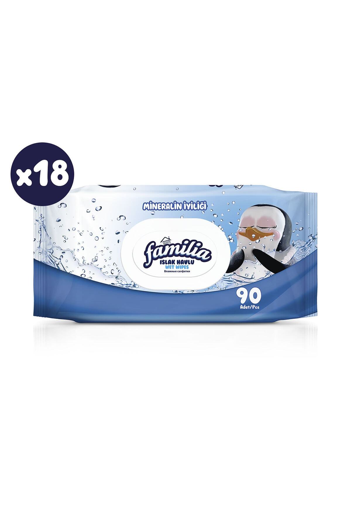 familia Mineralin Iyiliği Islak Havlu 90lı 18 Adet (1620 Yaprak)