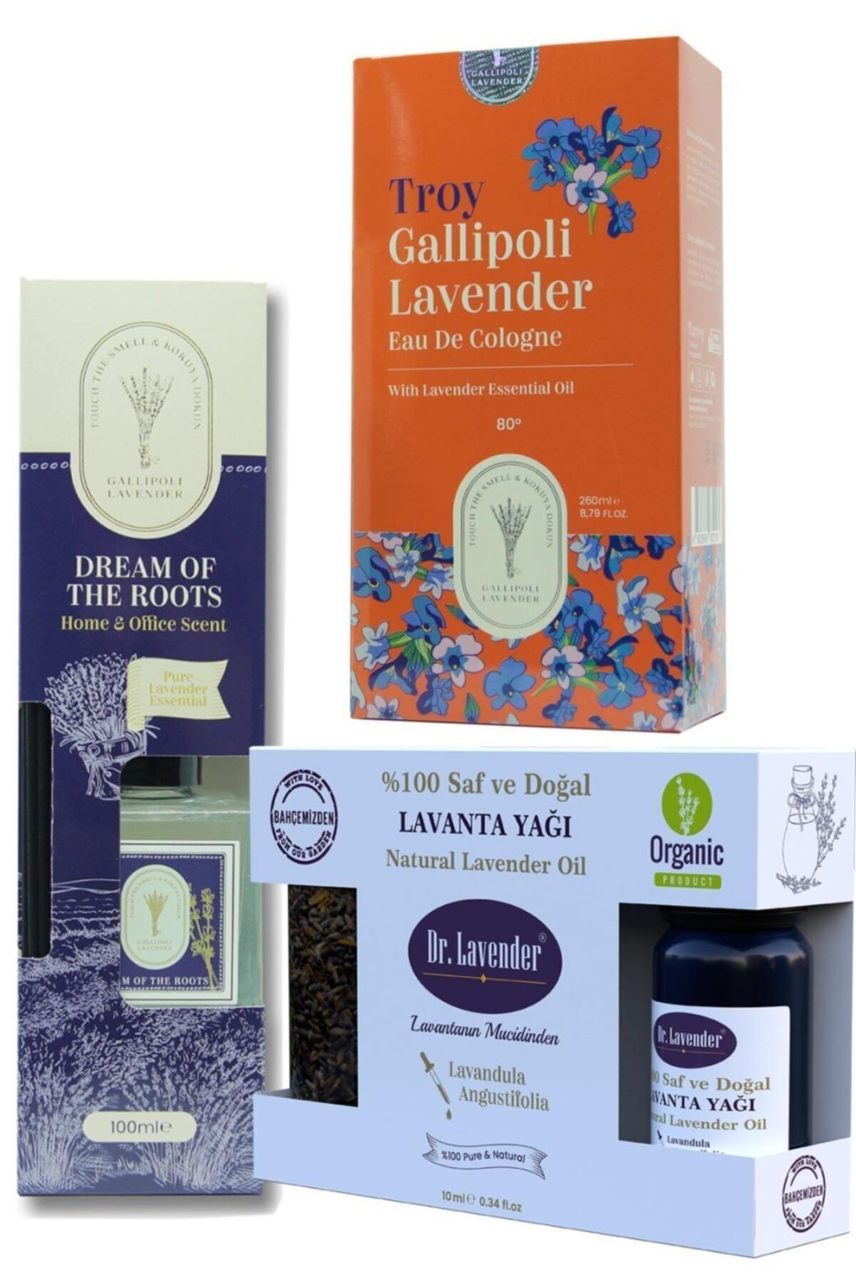 Gallipoli Lavender Dr. Lavender Bambu Çubuklu Lavanta Oda Kokusu 100 Ml + Cam Lavanta Kolonyası 260 Ml + Lavanta Yağı