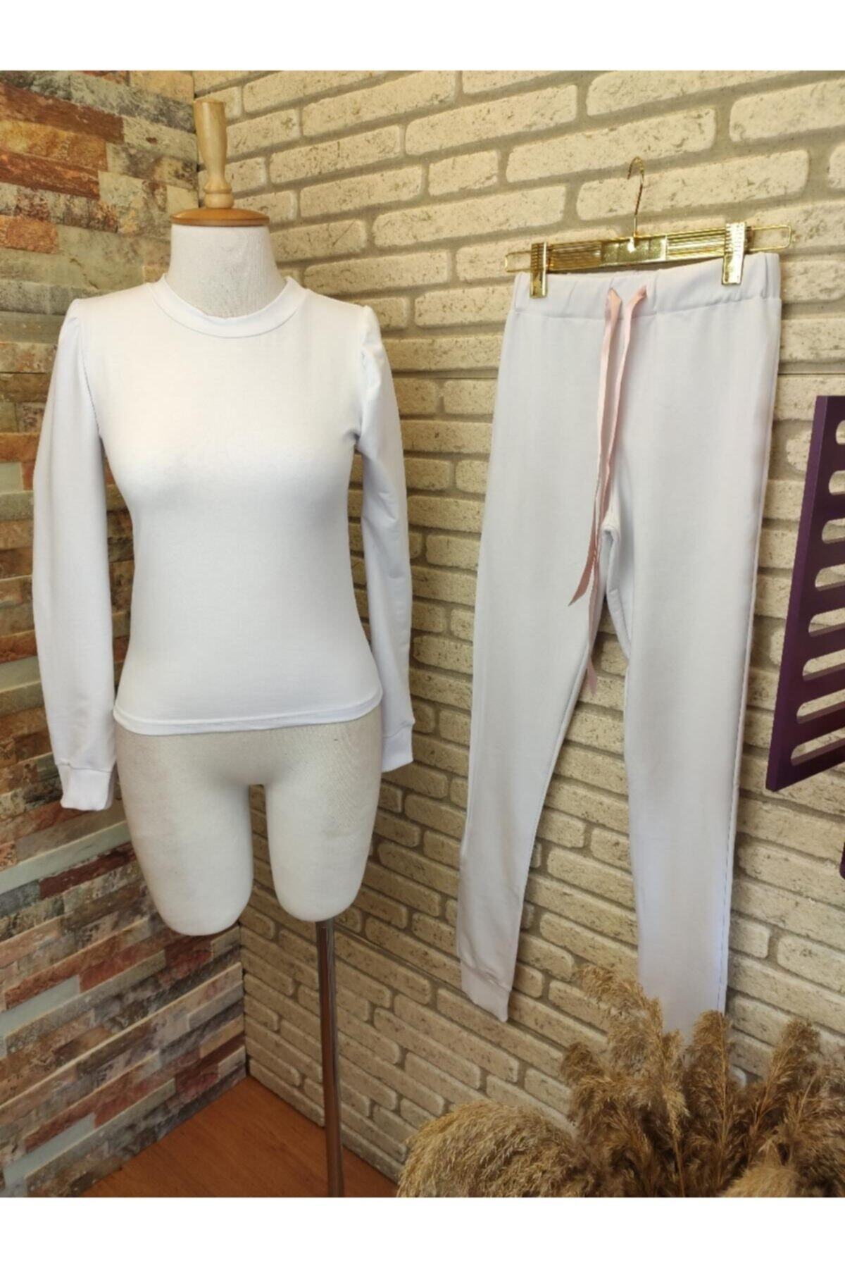 Arya Moda Omuz Ve Bağcık Detaylı Iki Iplik Takımbeyaz50 105cm