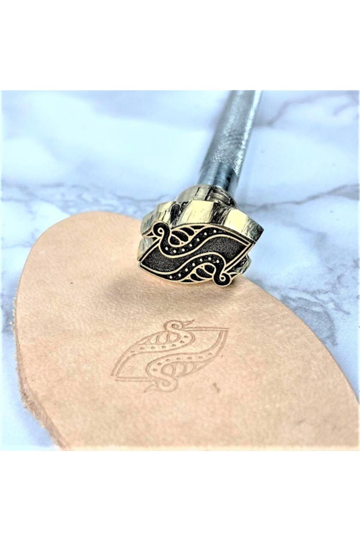 ipekbazaar Craft-stamp Pirinç Uçlu Şekilli Deri Baskı Zımbası
