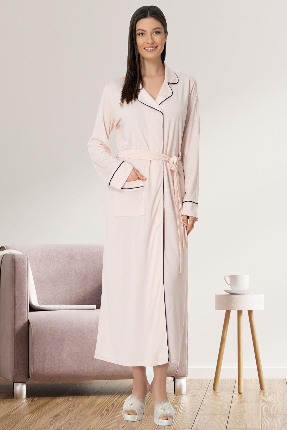 Mecit Pijama Kadın Pudra Sabahlık 5400